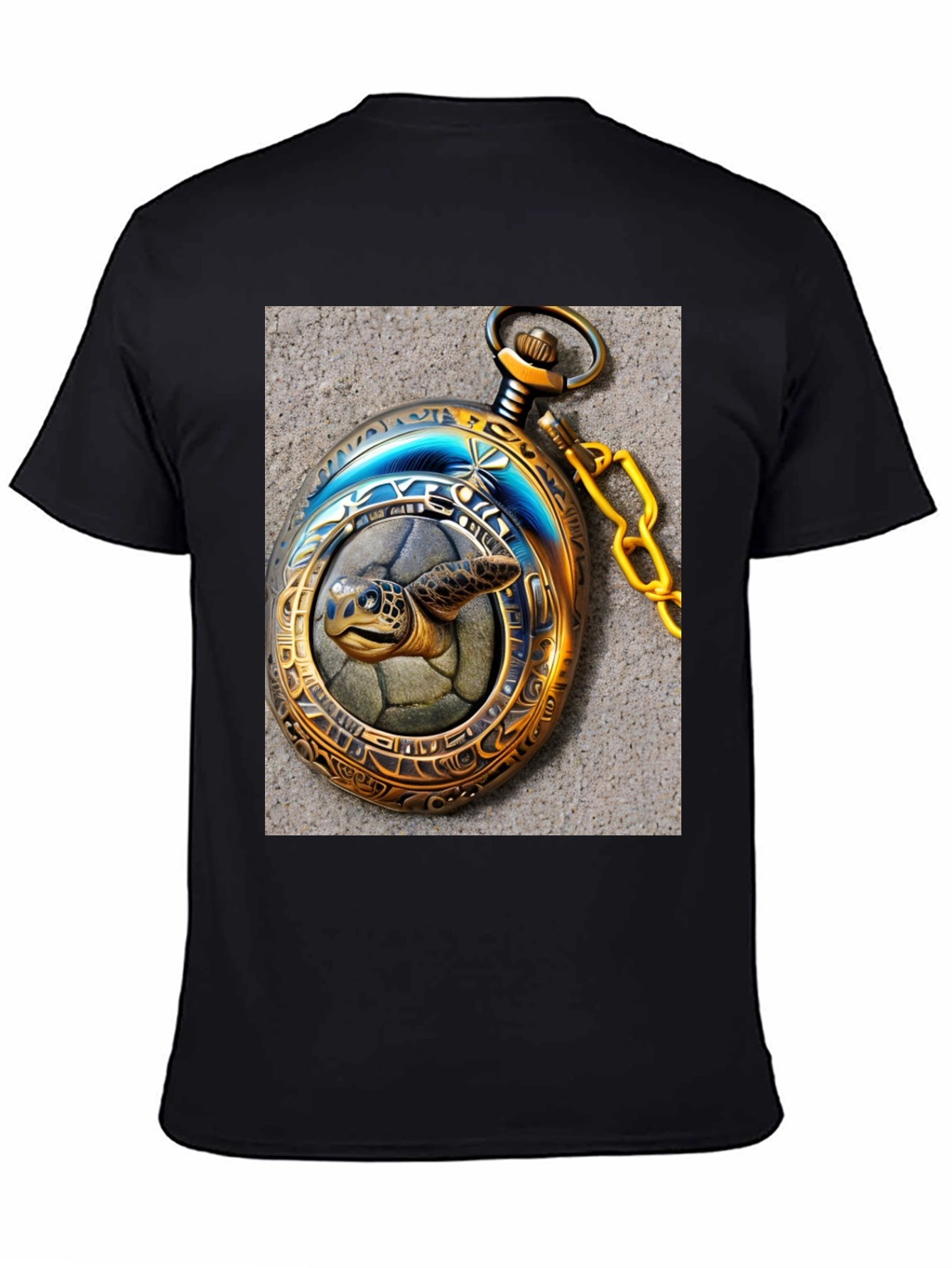 Turtle Time: Unique Pocket Watch Graphic Tee