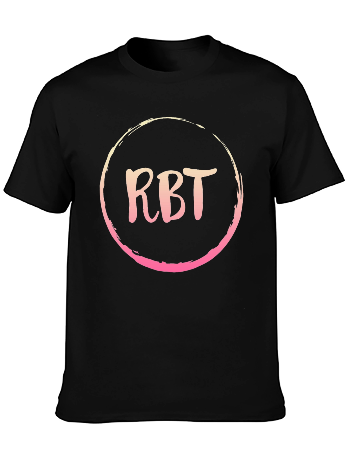RBT Initial Black Cotton Blend Graphic Tee