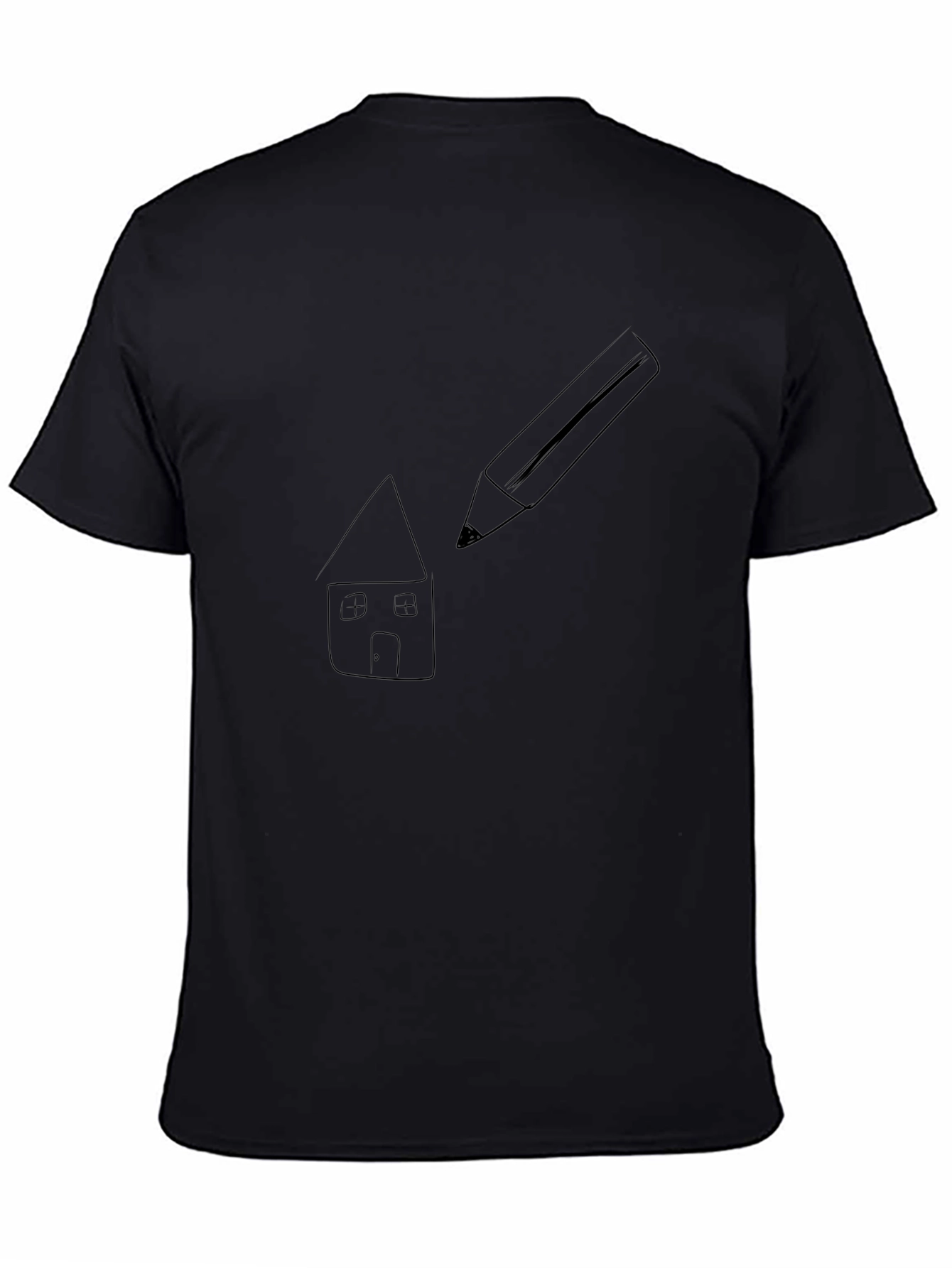 Creative Sketch Tee - Black Cotton Graphic T-Shirt