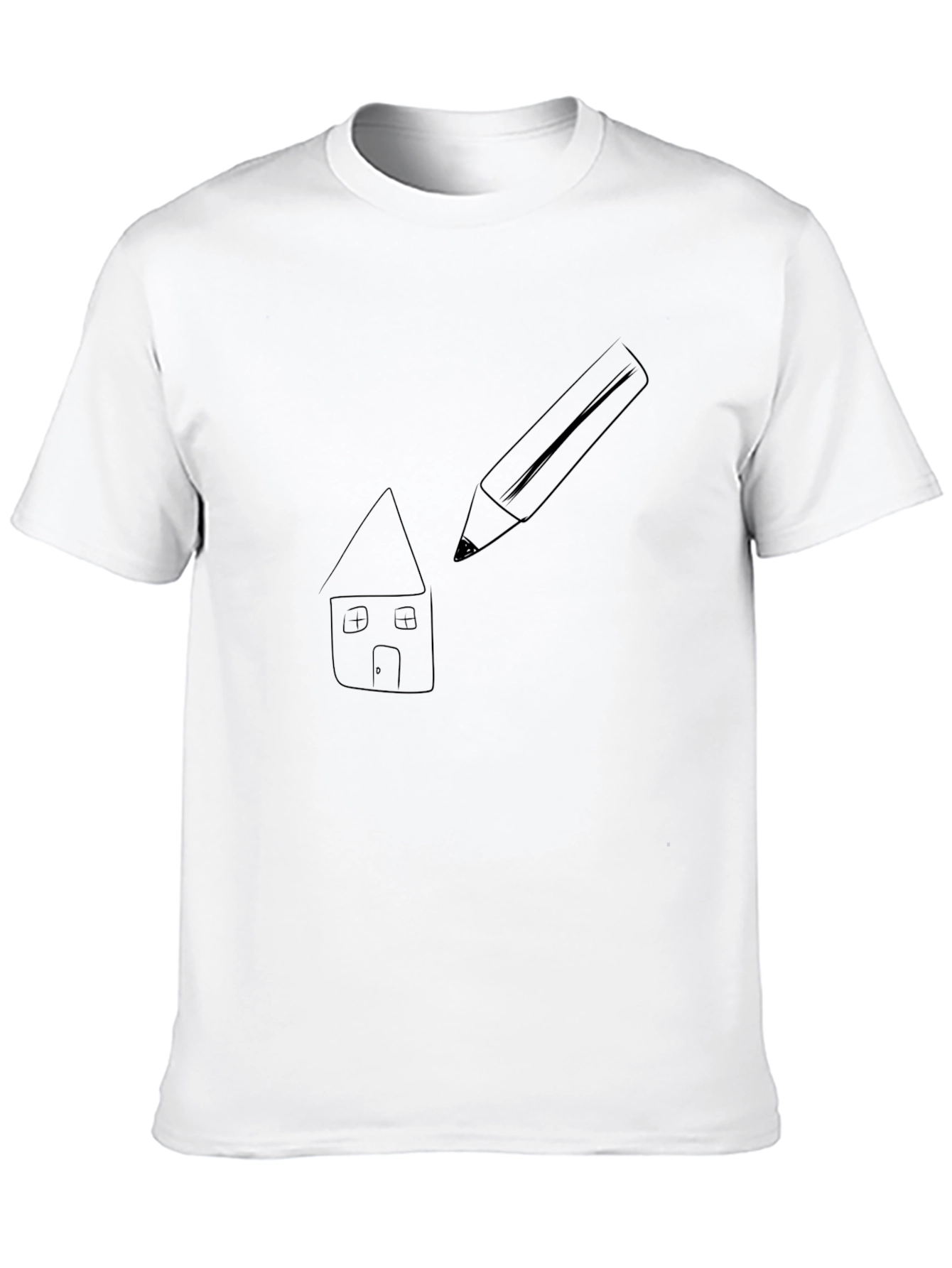 Creative Sketch Tee - Black Cotton Graphic T-Shirt