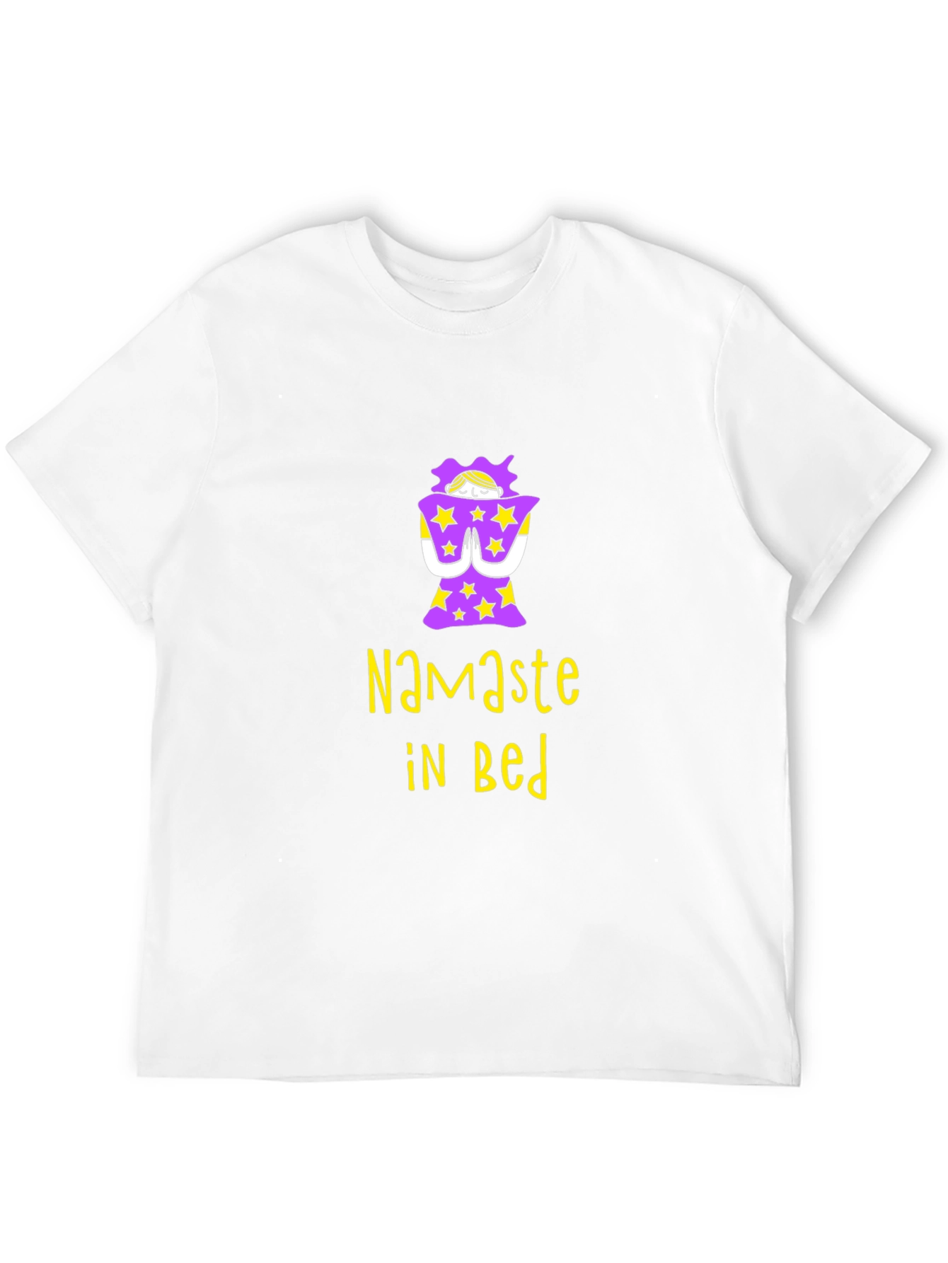 Namaste In Bed Graphic Tee - Black Cotton T-Shirt