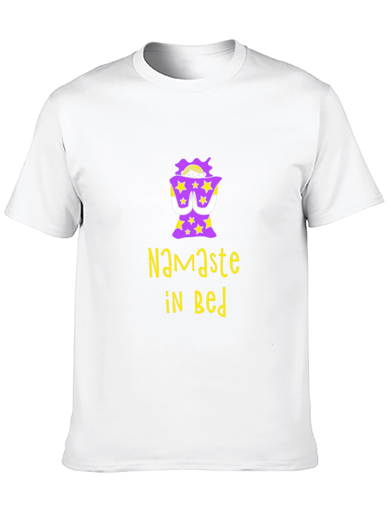 Namaste In Bed Graphic Tee - Black Cotton T-Shirt