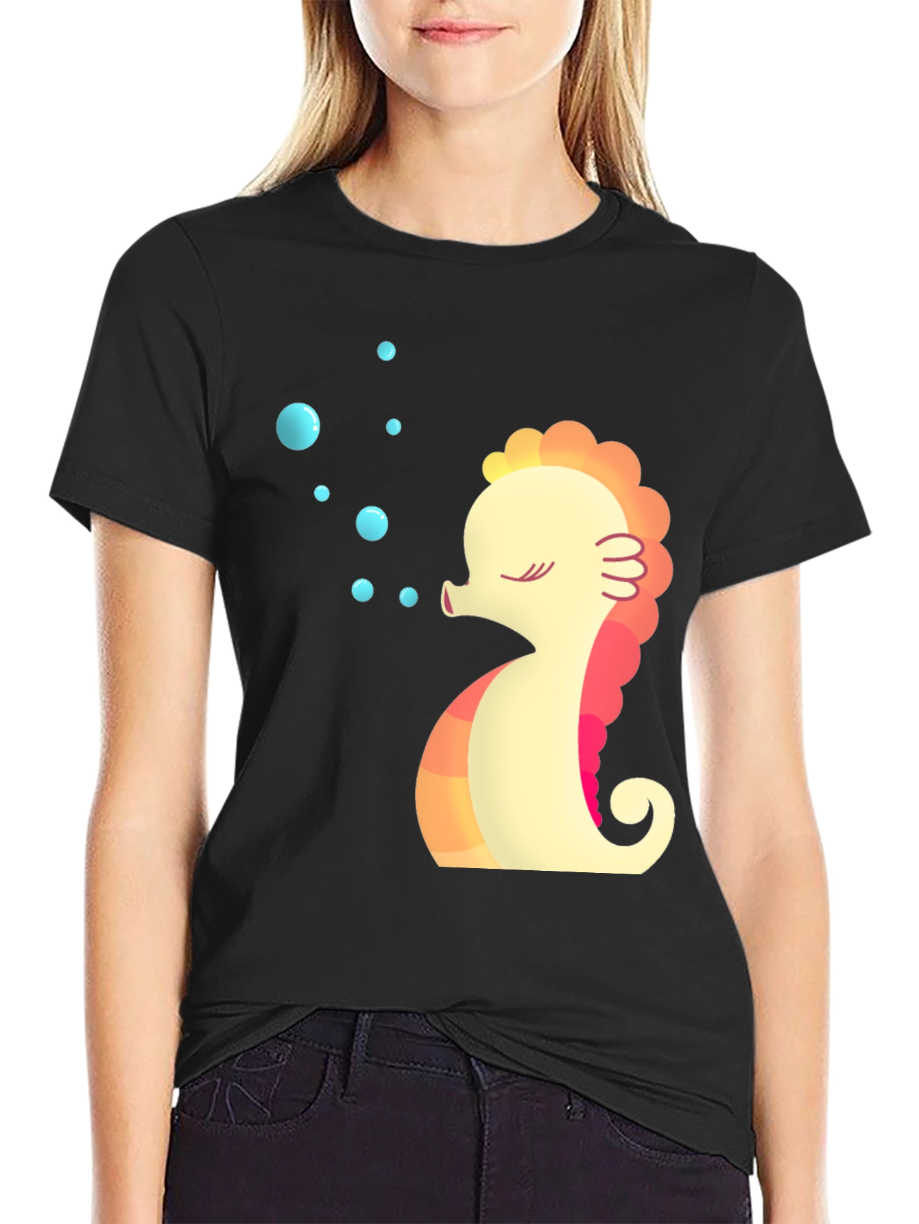 Seahorse Bubble T-Shirt - Cute Sea Life Tee