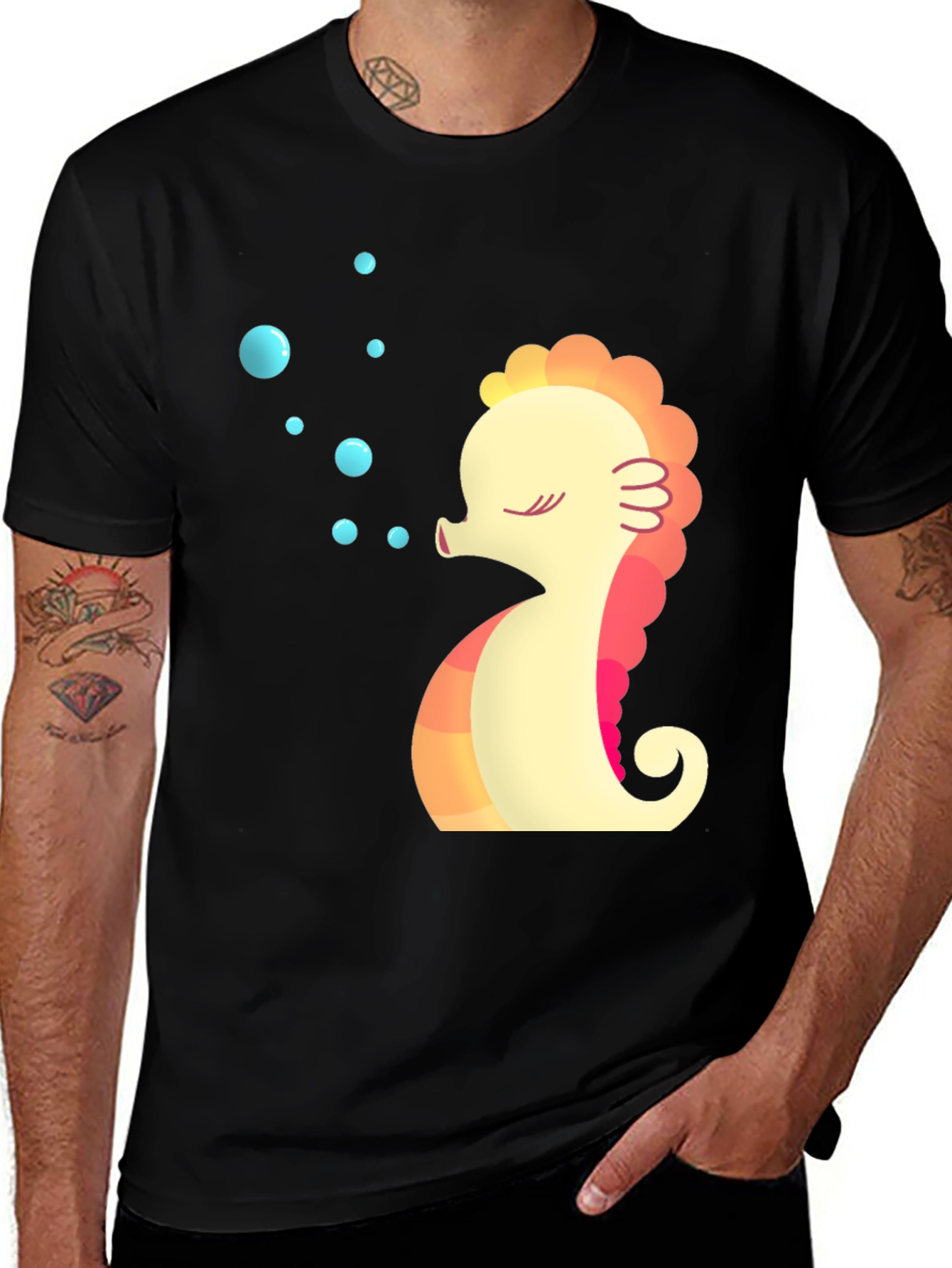 Seahorse Bubble T-Shirt - Cute Sea Life Tee