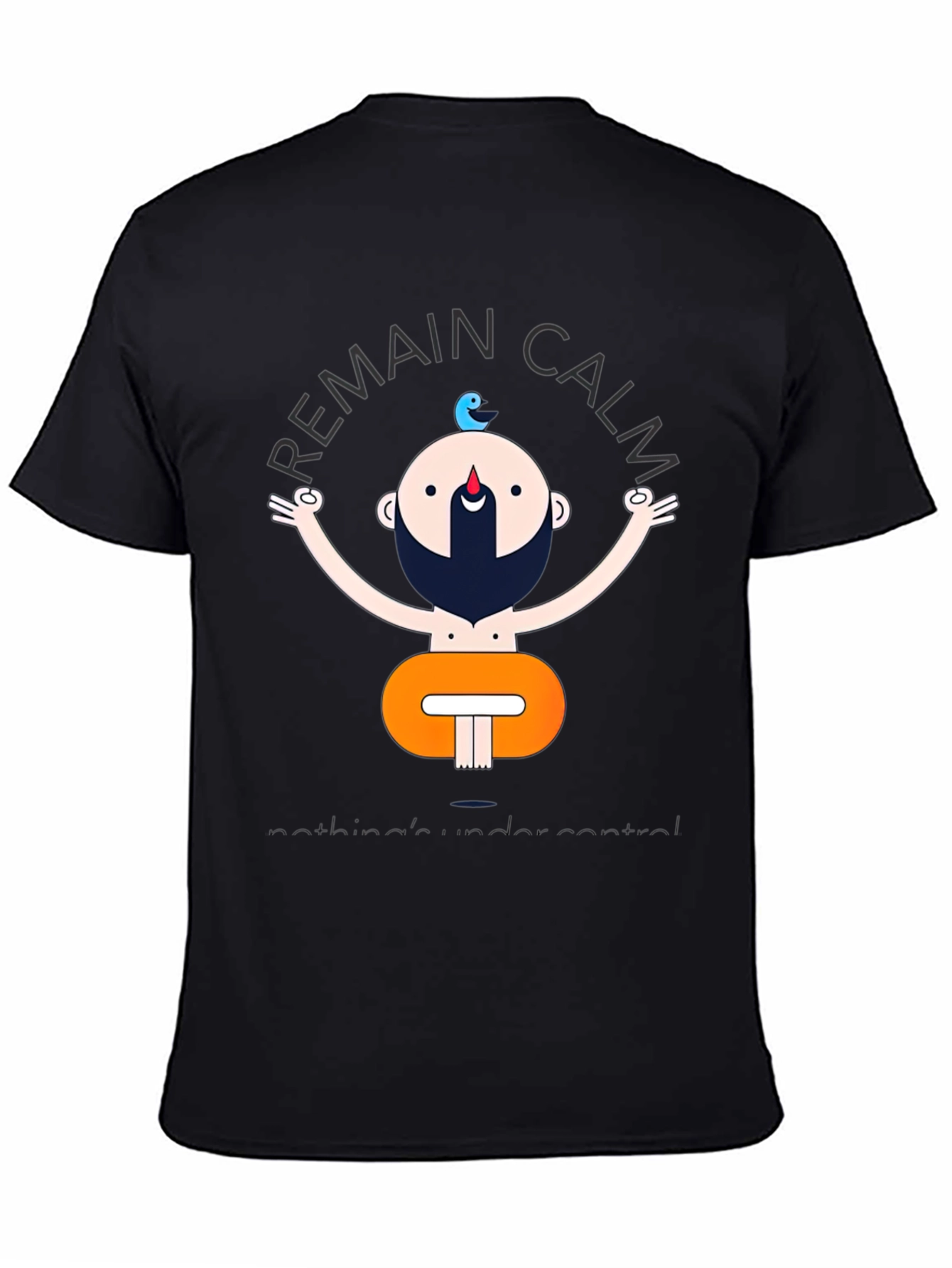 Remain Calm Yoga Graphic Black T-Shirt