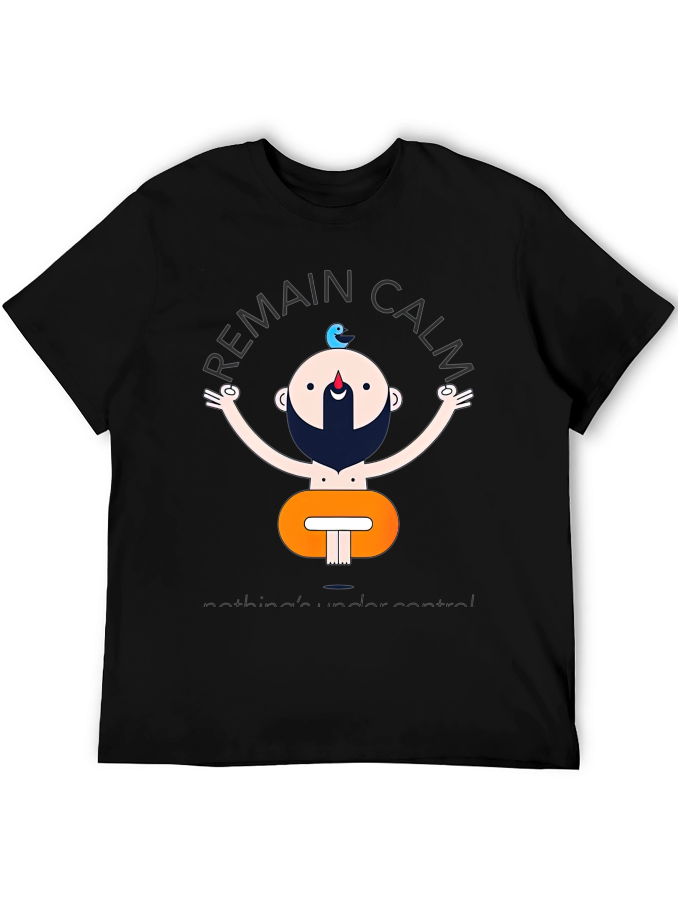 Remain Calm Yoga Graphic Black T-Shirt