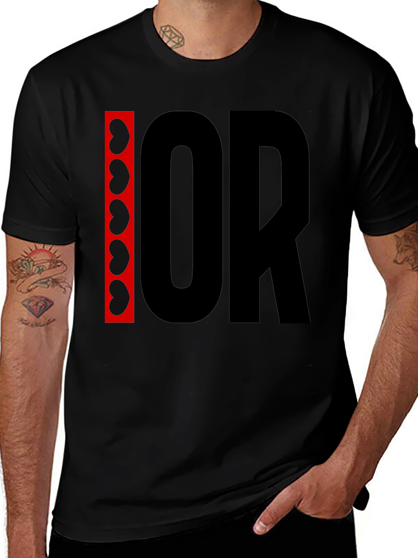 I Heart OR Black Graphic Tee Kidney Design