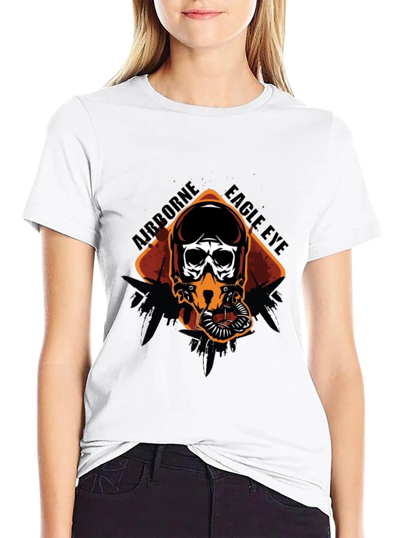 Airborne Eagle Eye Pilot Skull Graphic Tee