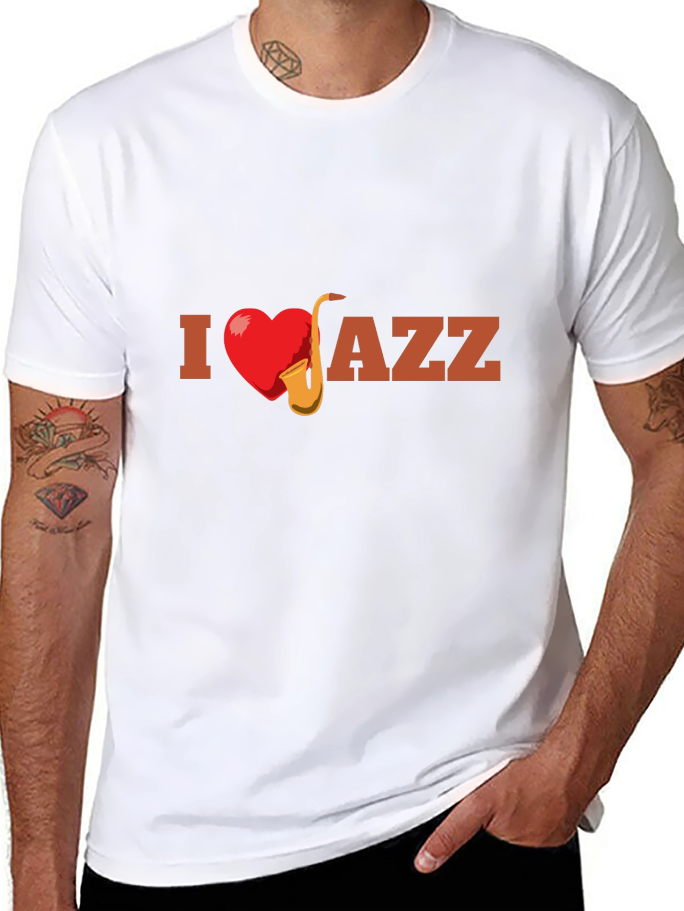 I Heart Jazz T-Shirt - Mens Graphic Tee