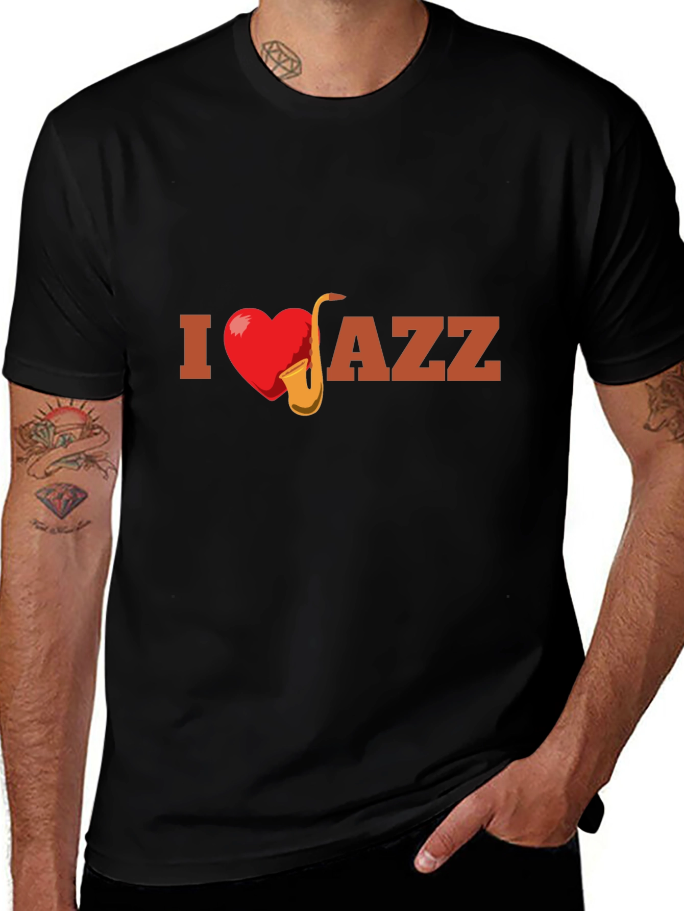 I Heart Jazz T-Shirt - Mens Graphic Tee