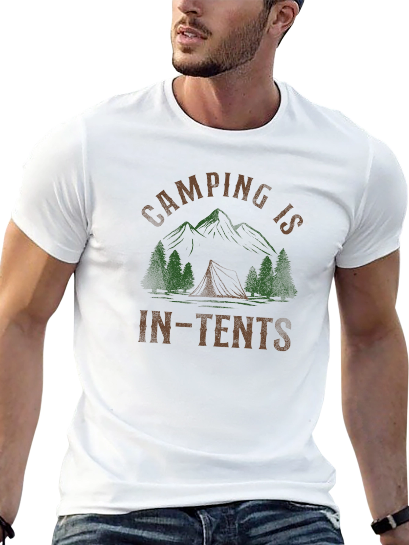 Camping Is In-Tents Black T-Shirt