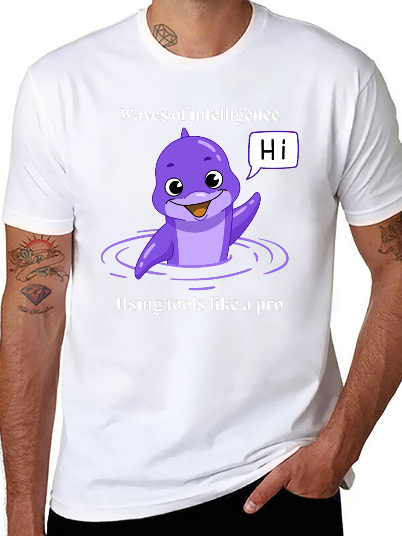 Waves of Intelligence Dolphin Tee