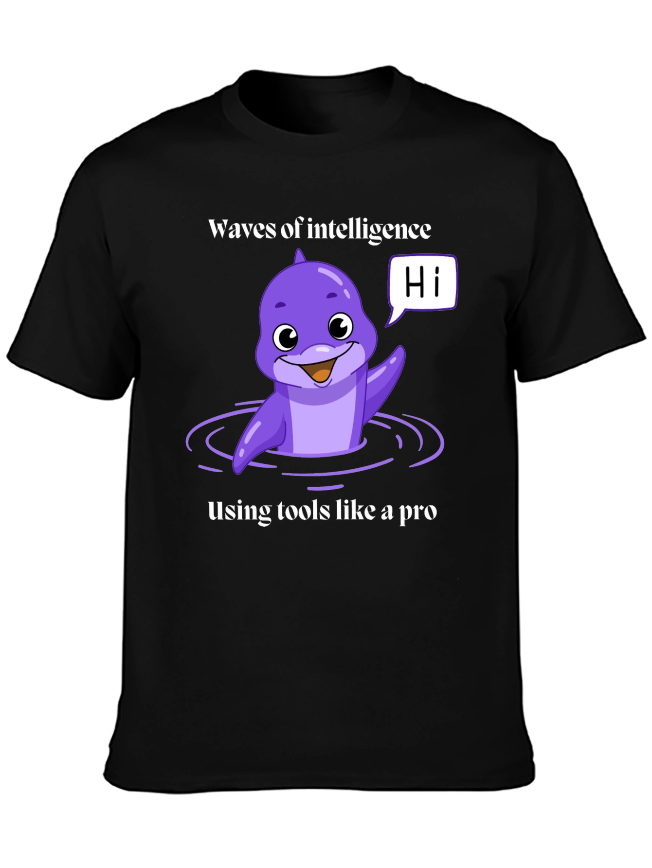 Waves of Intelligence Dolphin Tee