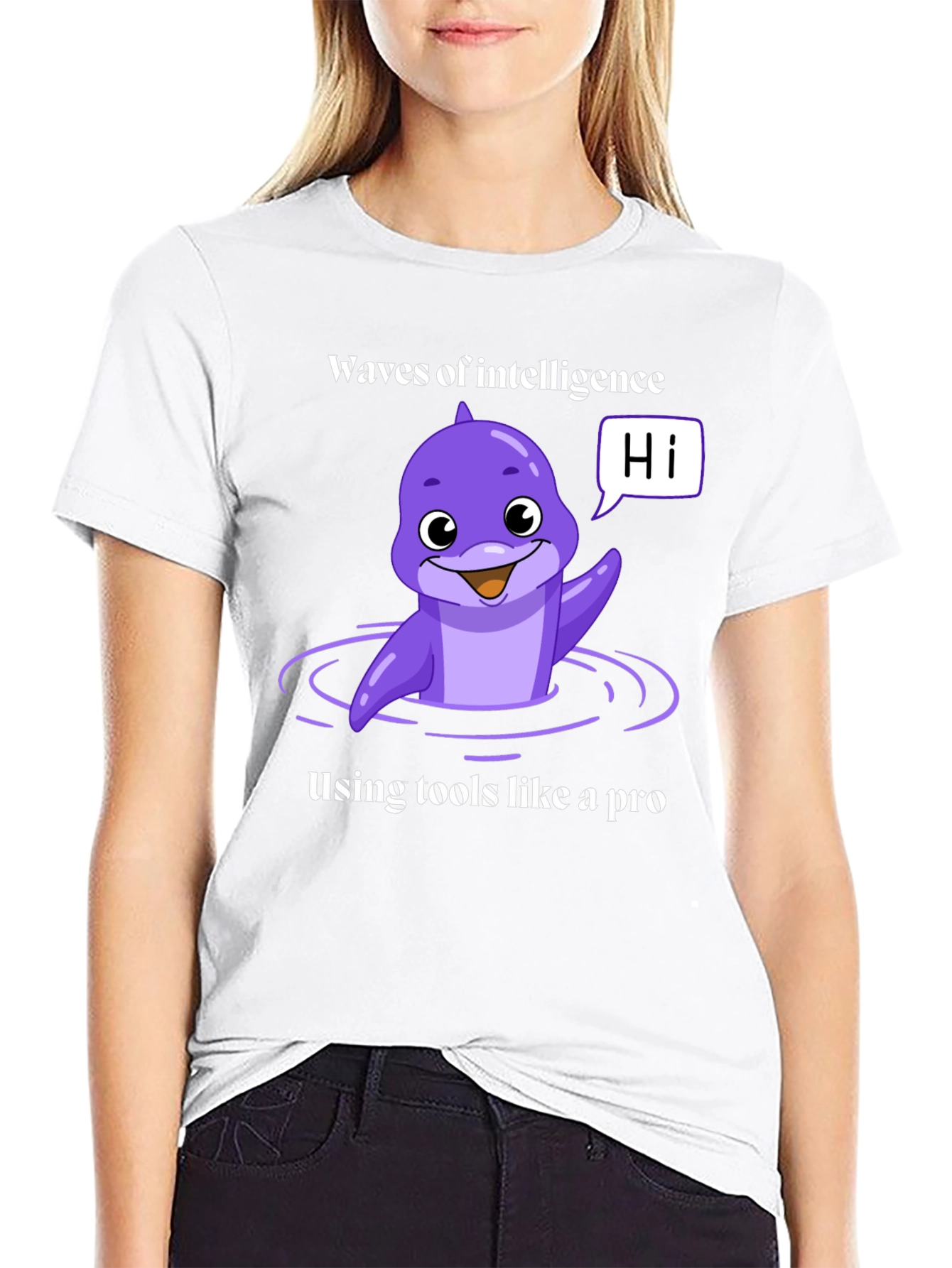Waves of Intelligence Dolphin Tee