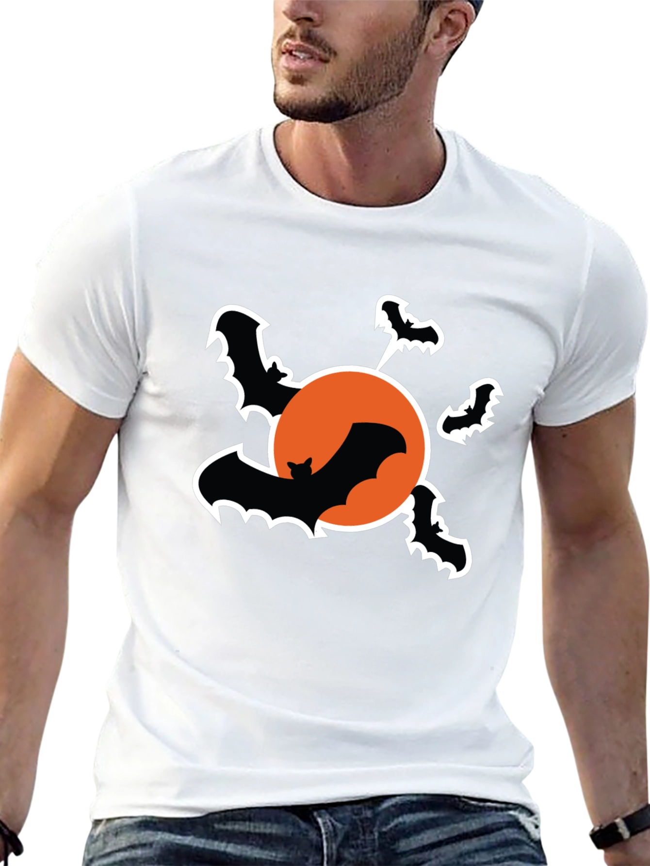 Halloween Bat Graphic T-Shirt
