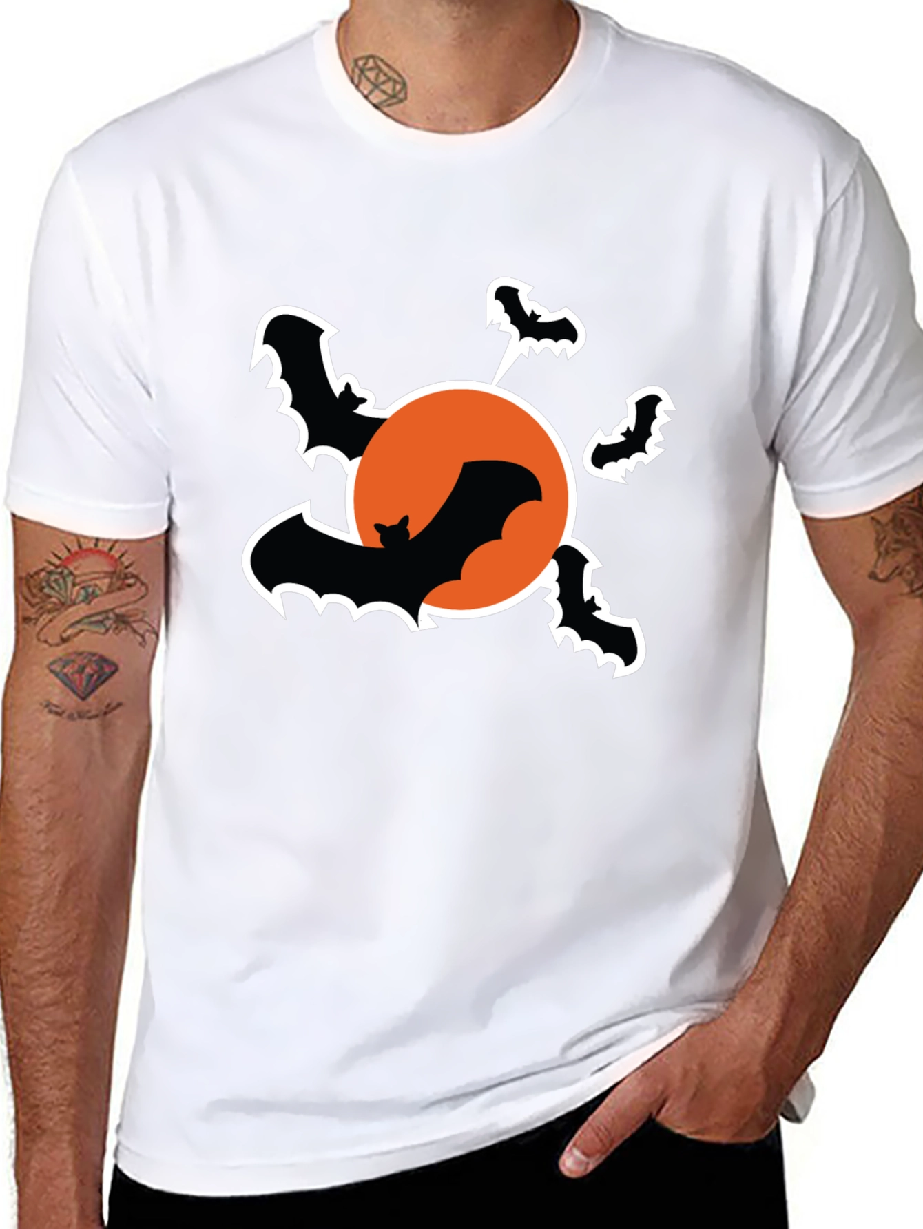 Halloween Bat Graphic T-Shirt
