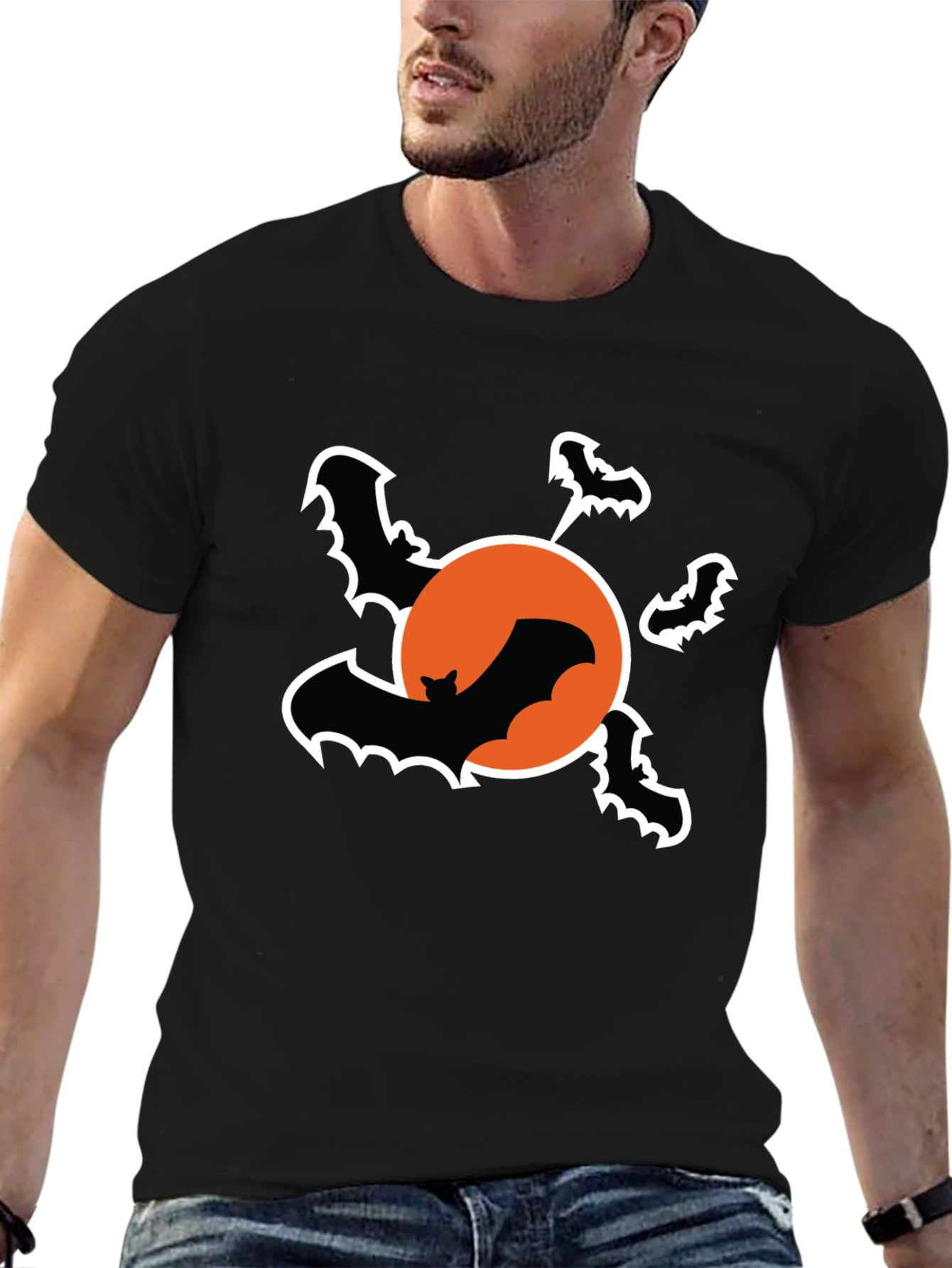 Halloween Bat Graphic T-Shirt