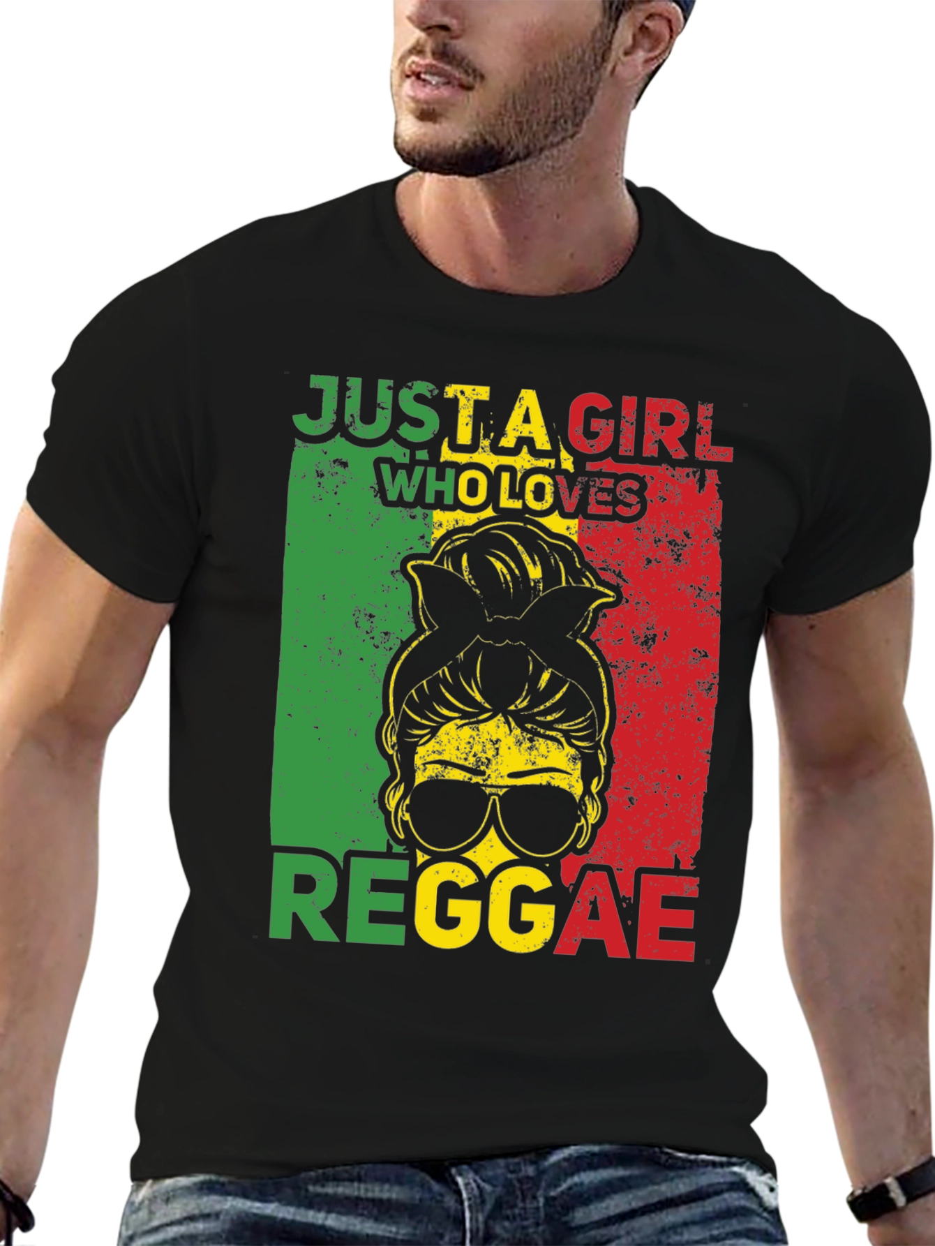 Reggae Girl Graphic Tee - Rastafarian Style