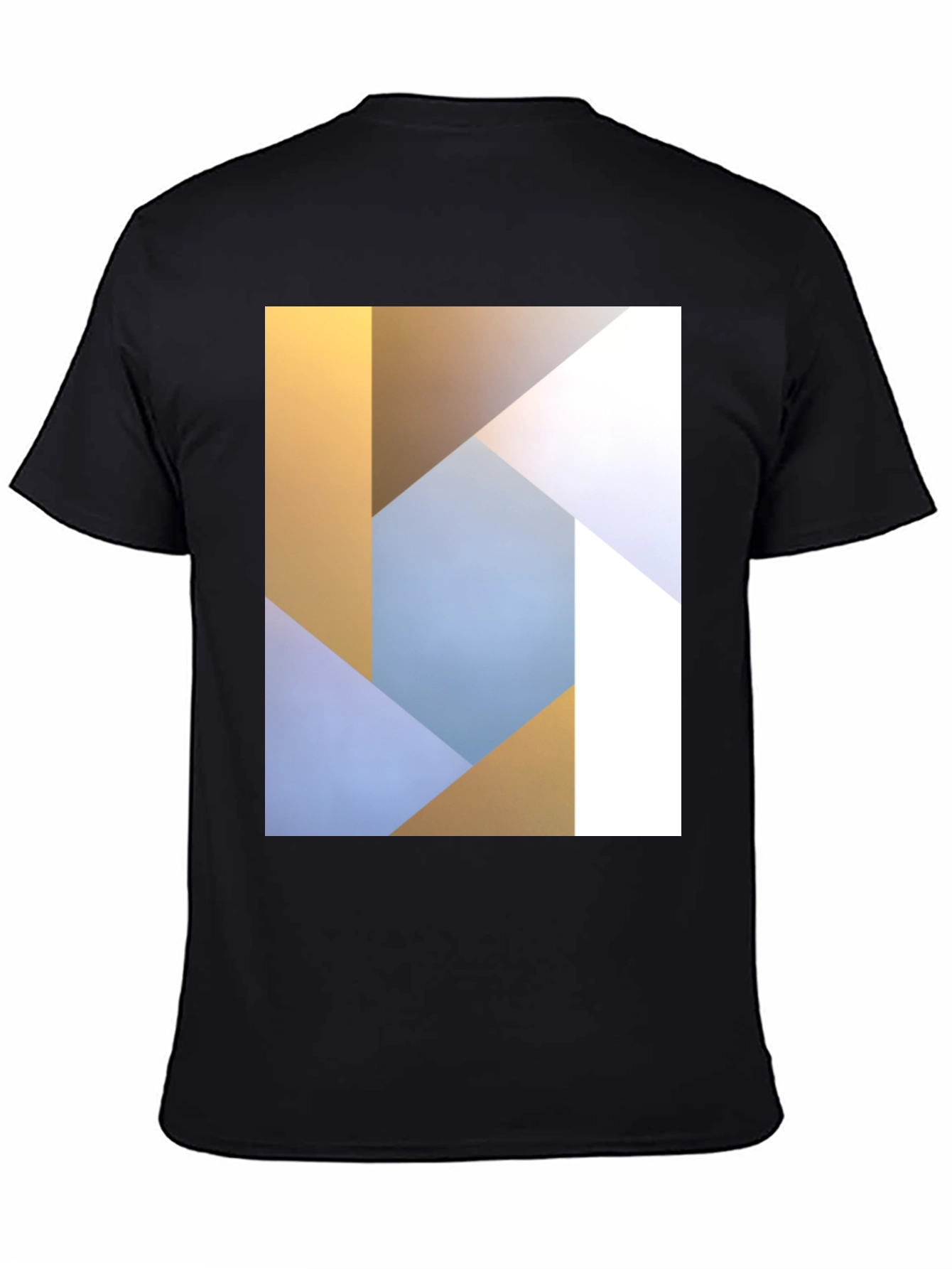 Abstract Geometric Print Black T-Shirt