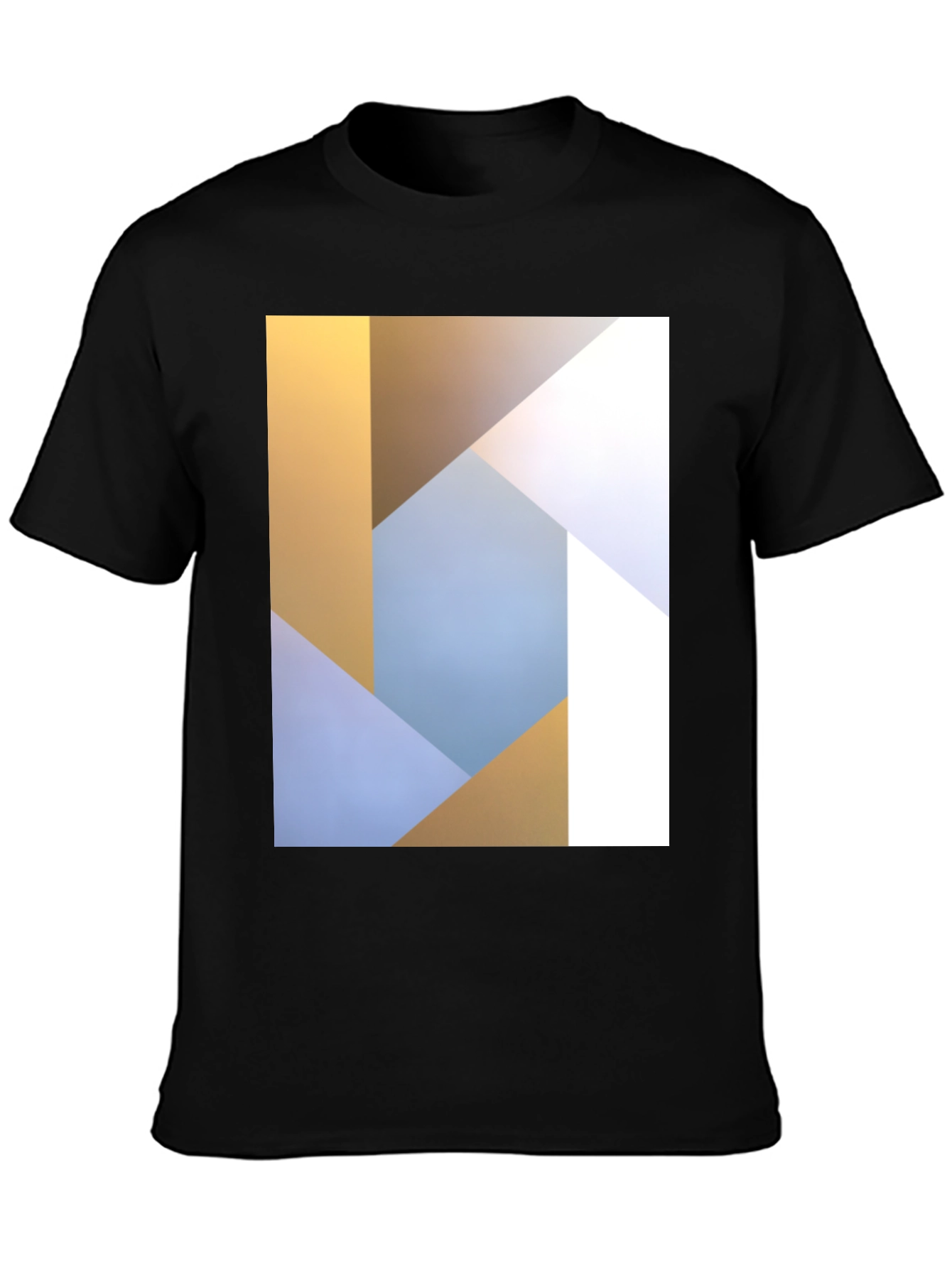 Abstract Geometric Print Black T-Shirt