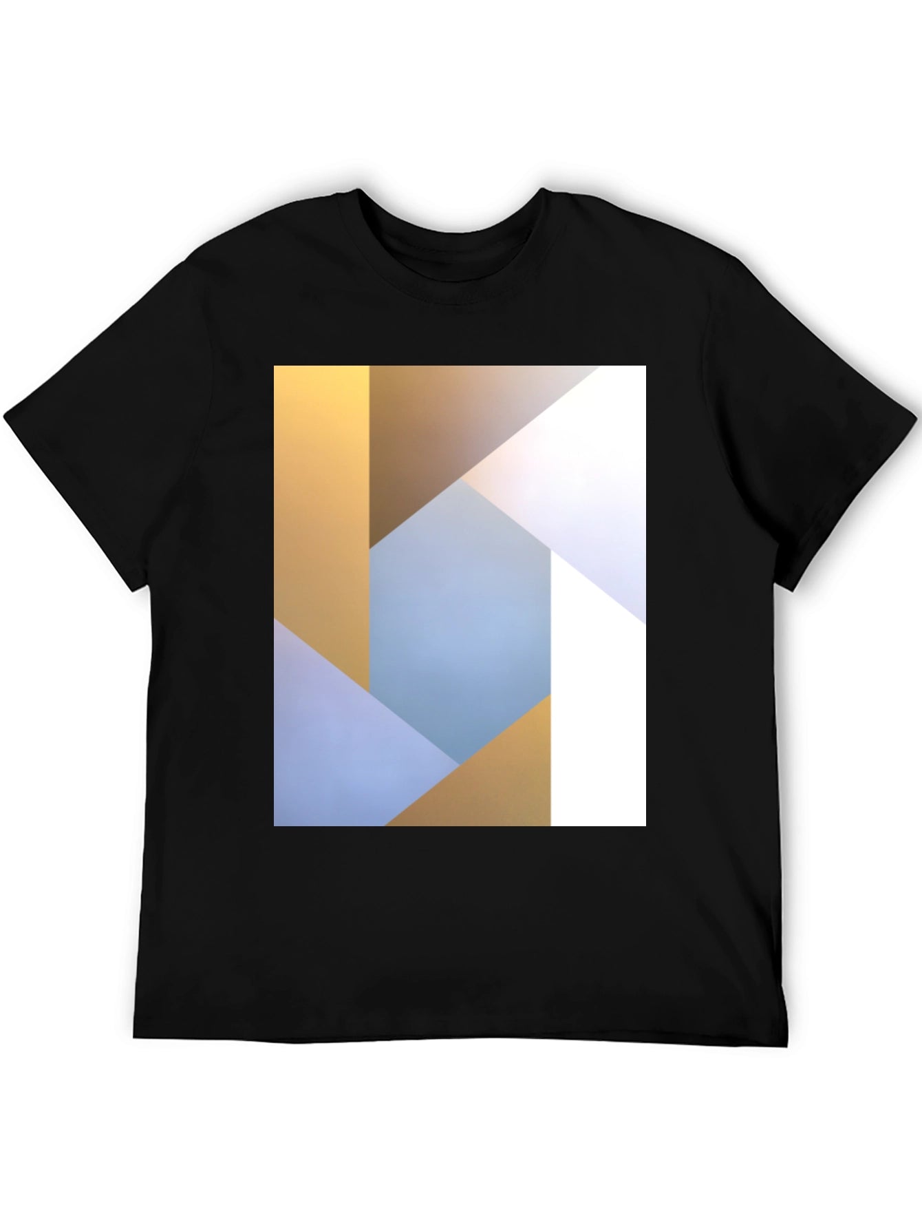 Abstract Geometric Print Black T-Shirt