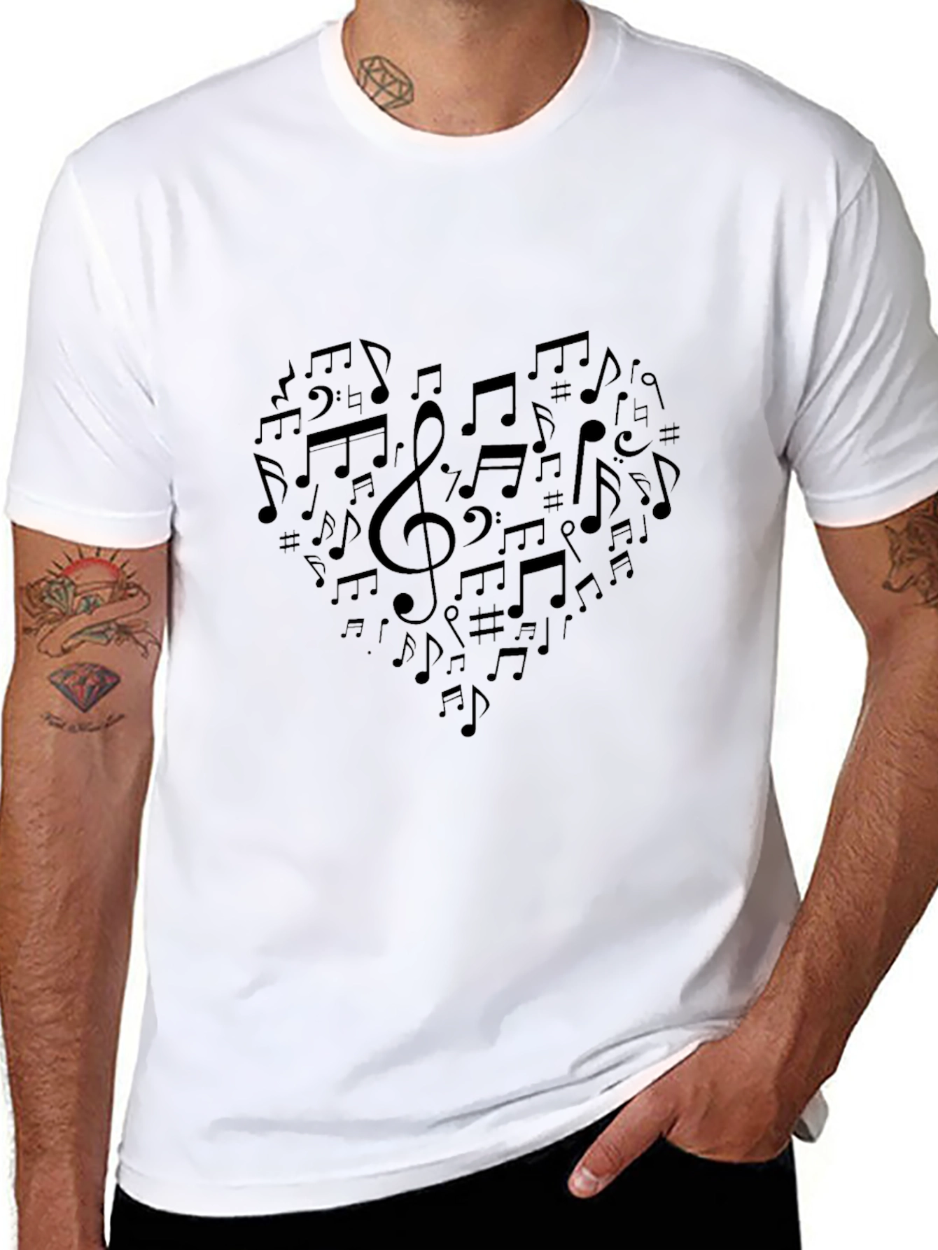 Musical Heart T-Shirt - Black