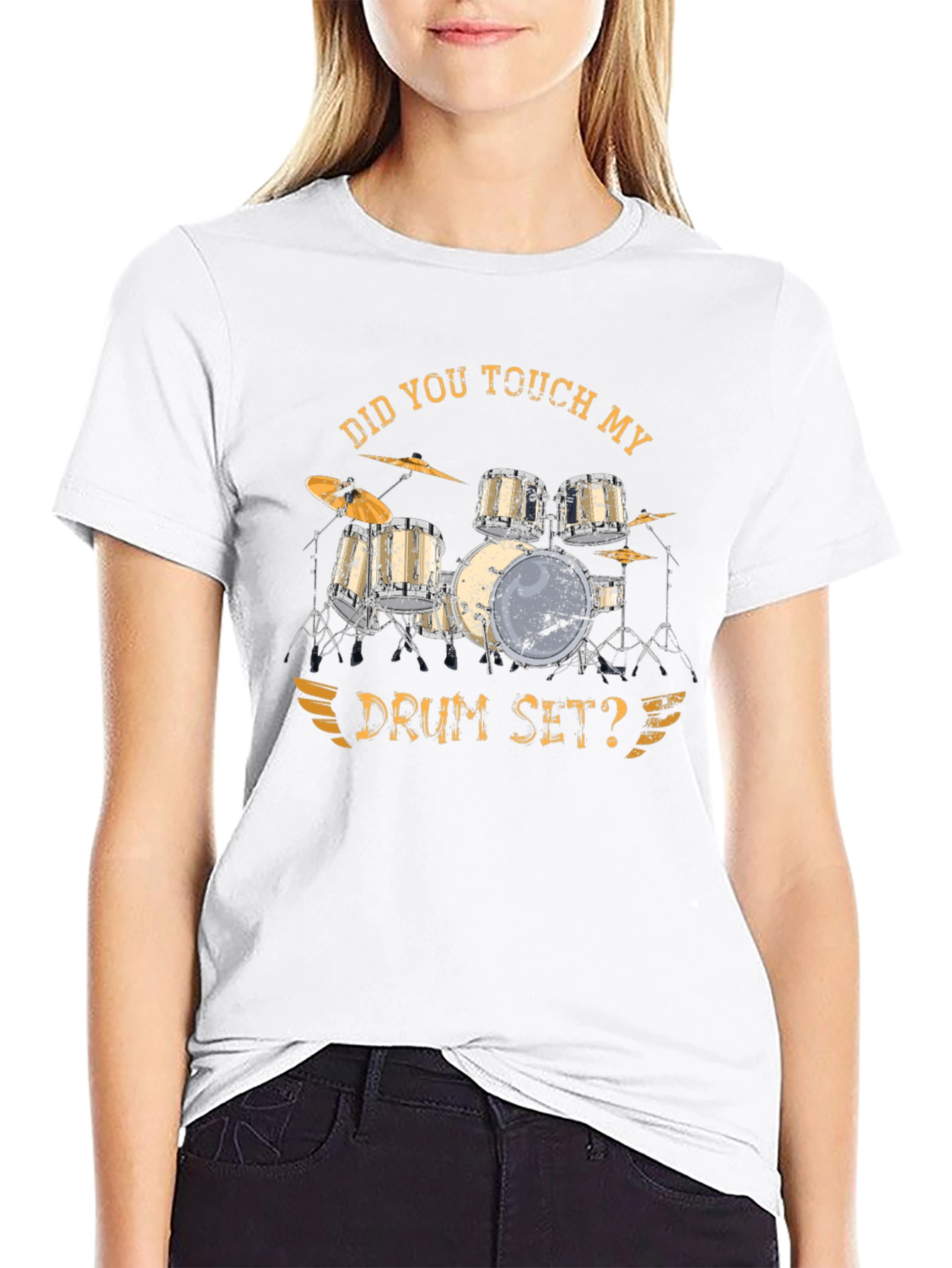 Drum Set Graphic T-Shirt - Funny Music Tee