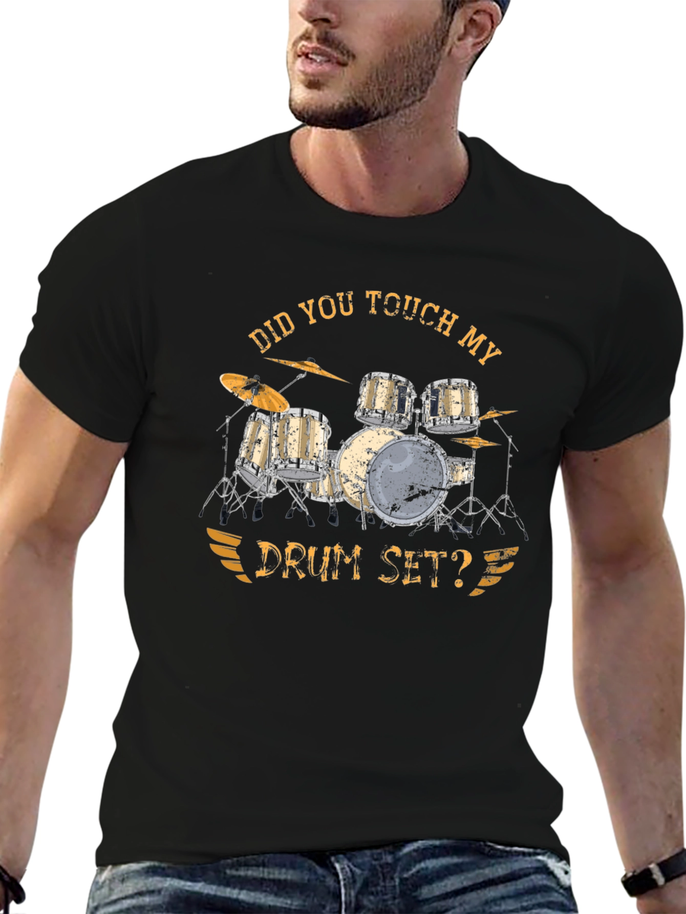 Drum Set Graphic T-Shirt - Funny Music Tee