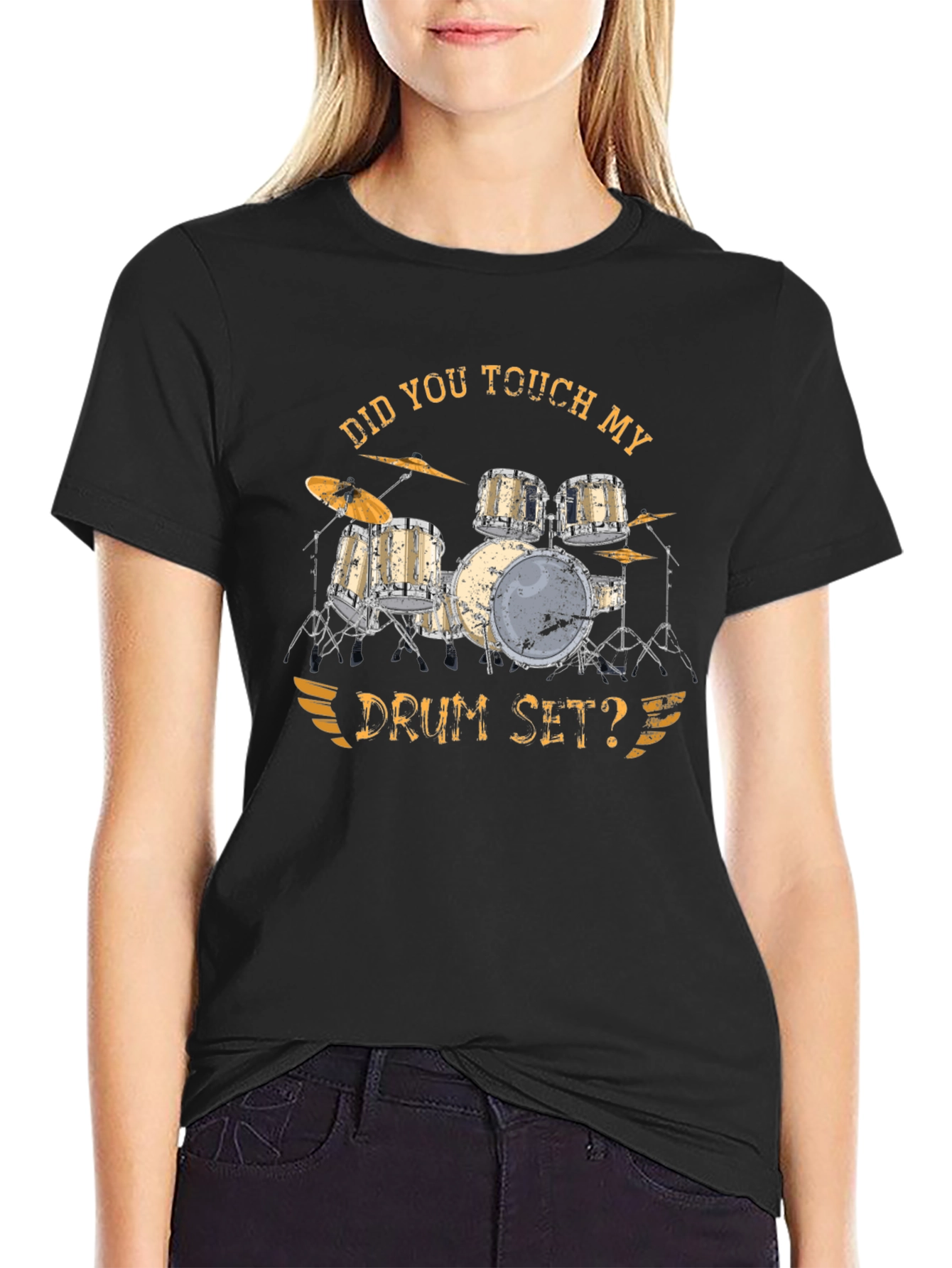 Drum Set Graphic T-Shirt - Funny Music Tee