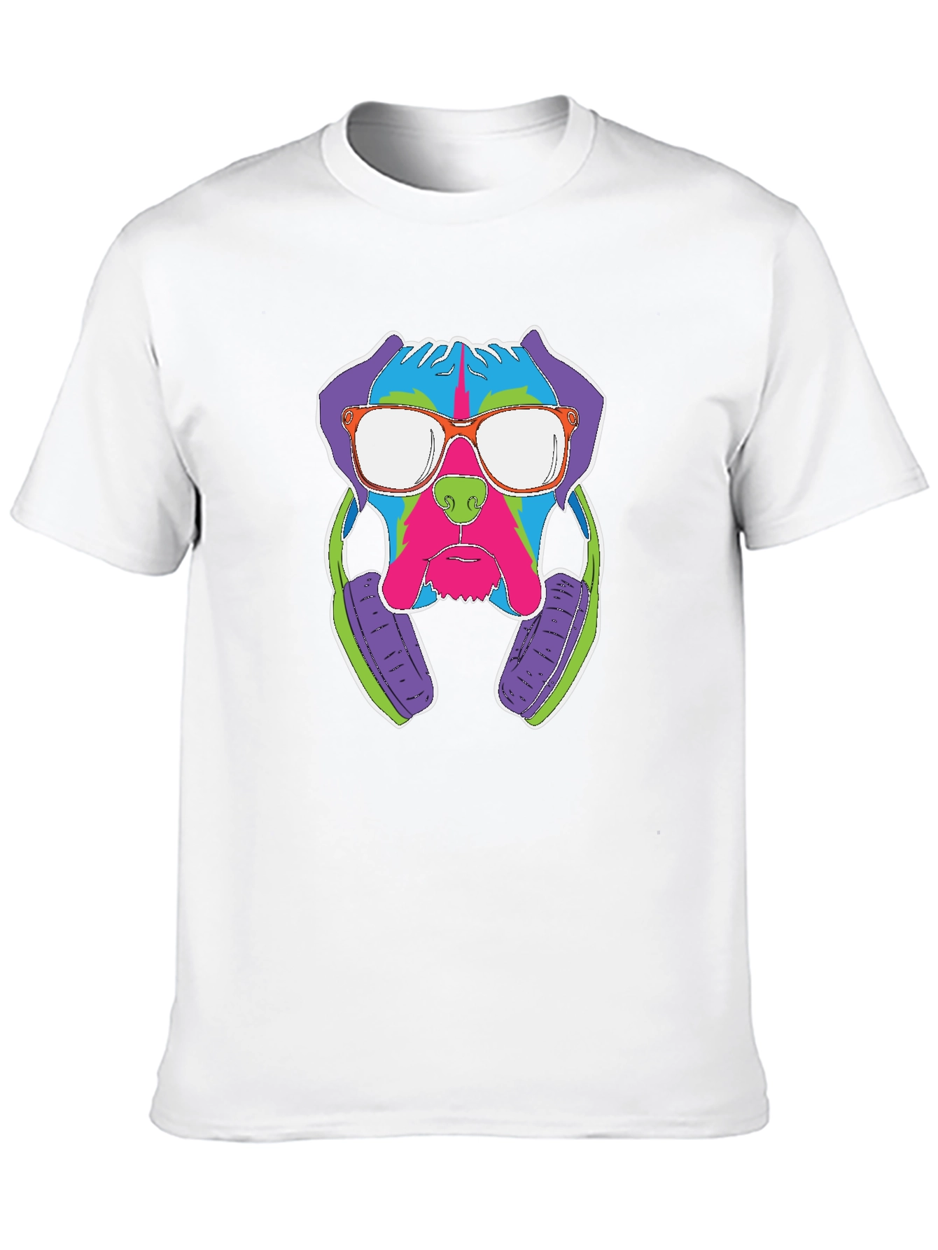 Cool Dog with Headphones Graphic T-Shirt