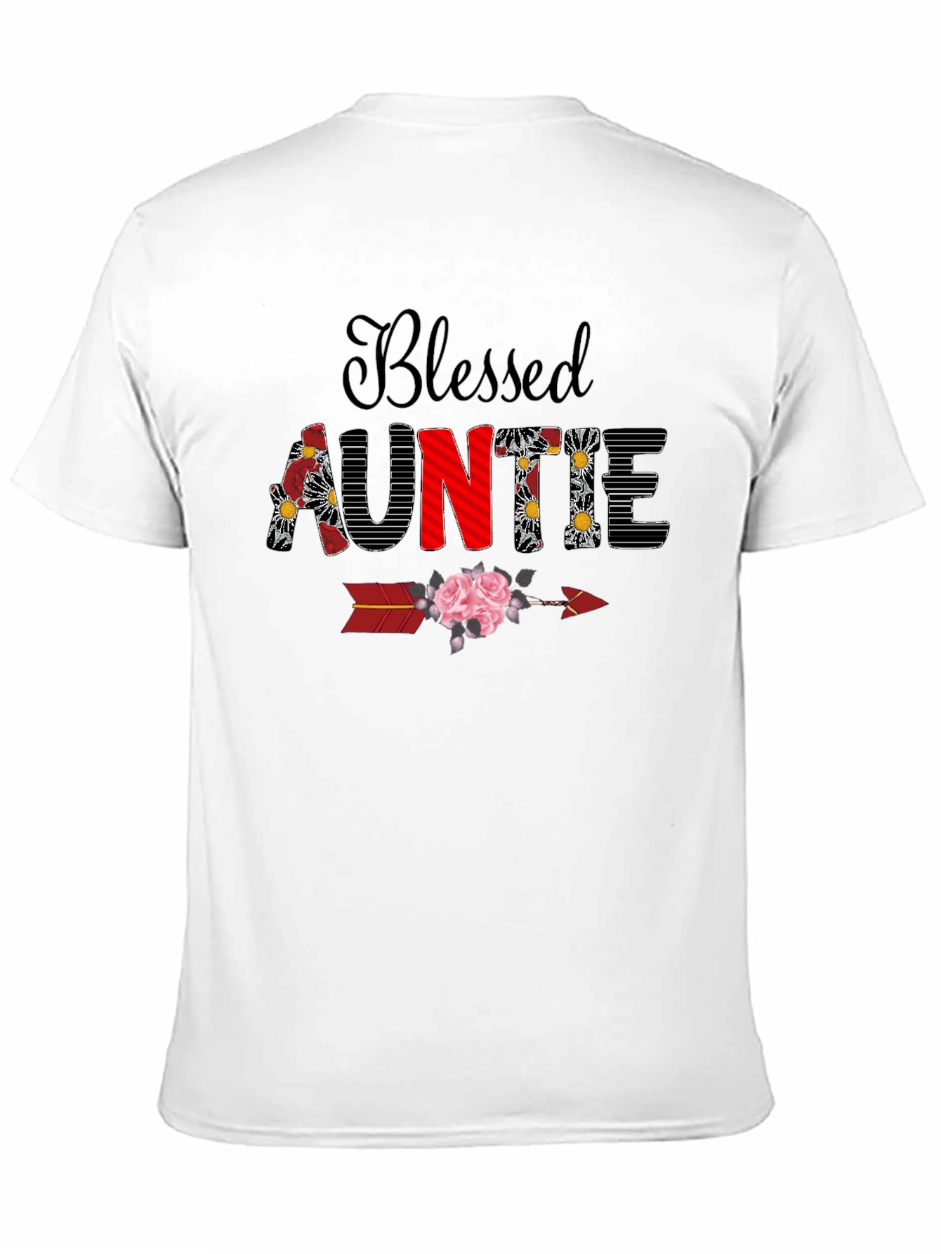 Blessed Auntie Floral Arrow T-Shirt