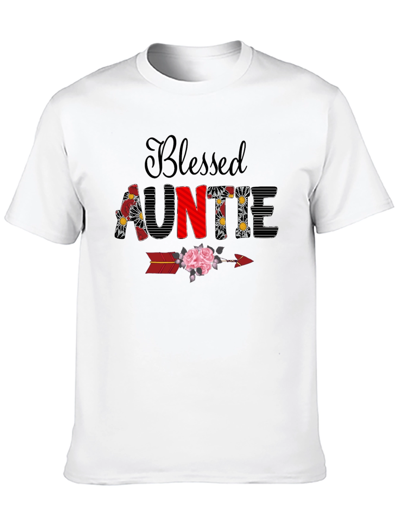 Blessed Auntie Floral Arrow T-Shirt