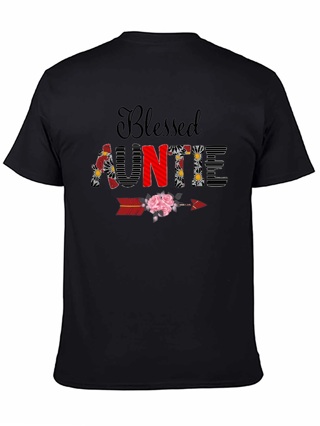 Blessed Auntie Floral Arrow T-Shirt