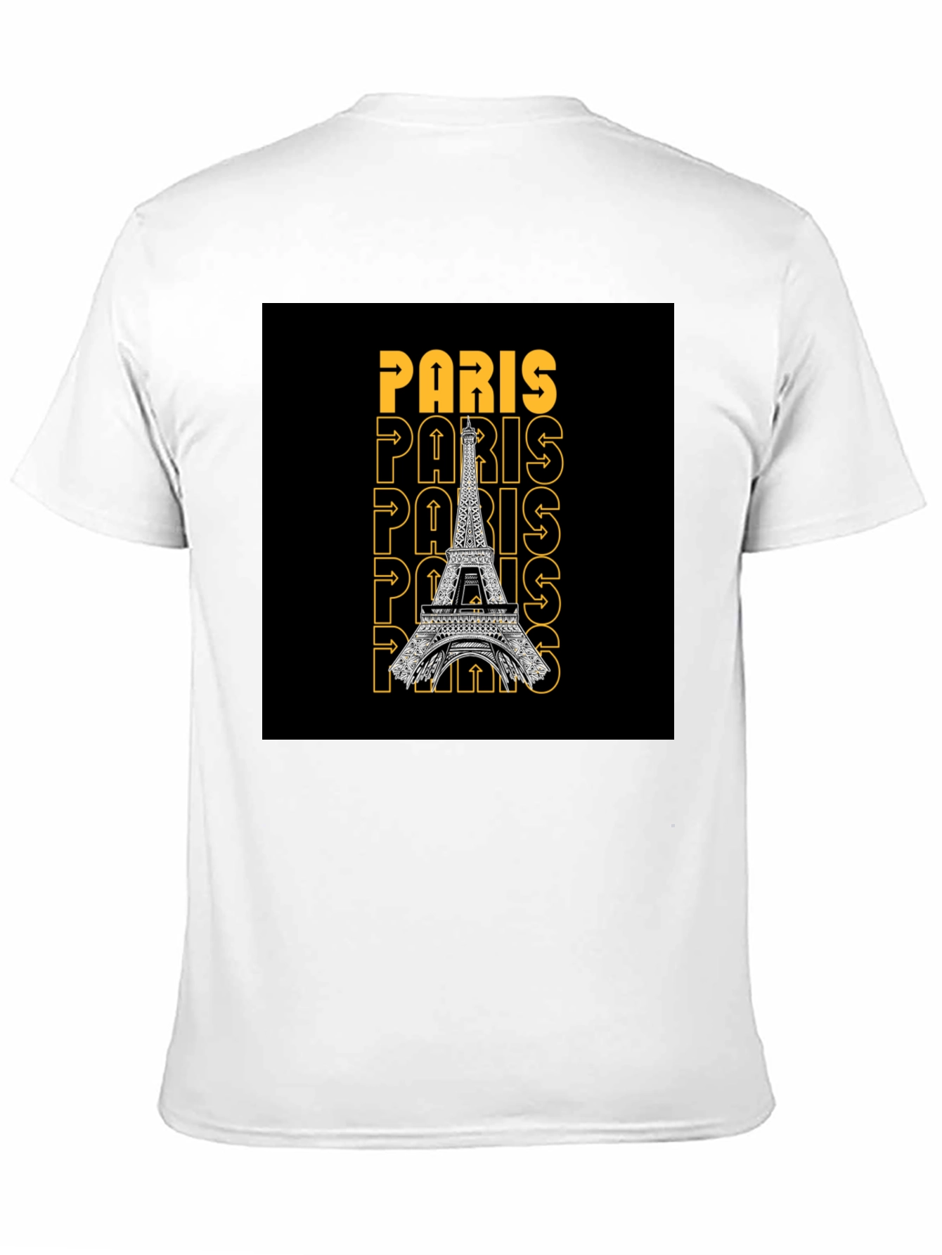 Paris Eiffel Tower Graphic Print Black T-Shirt