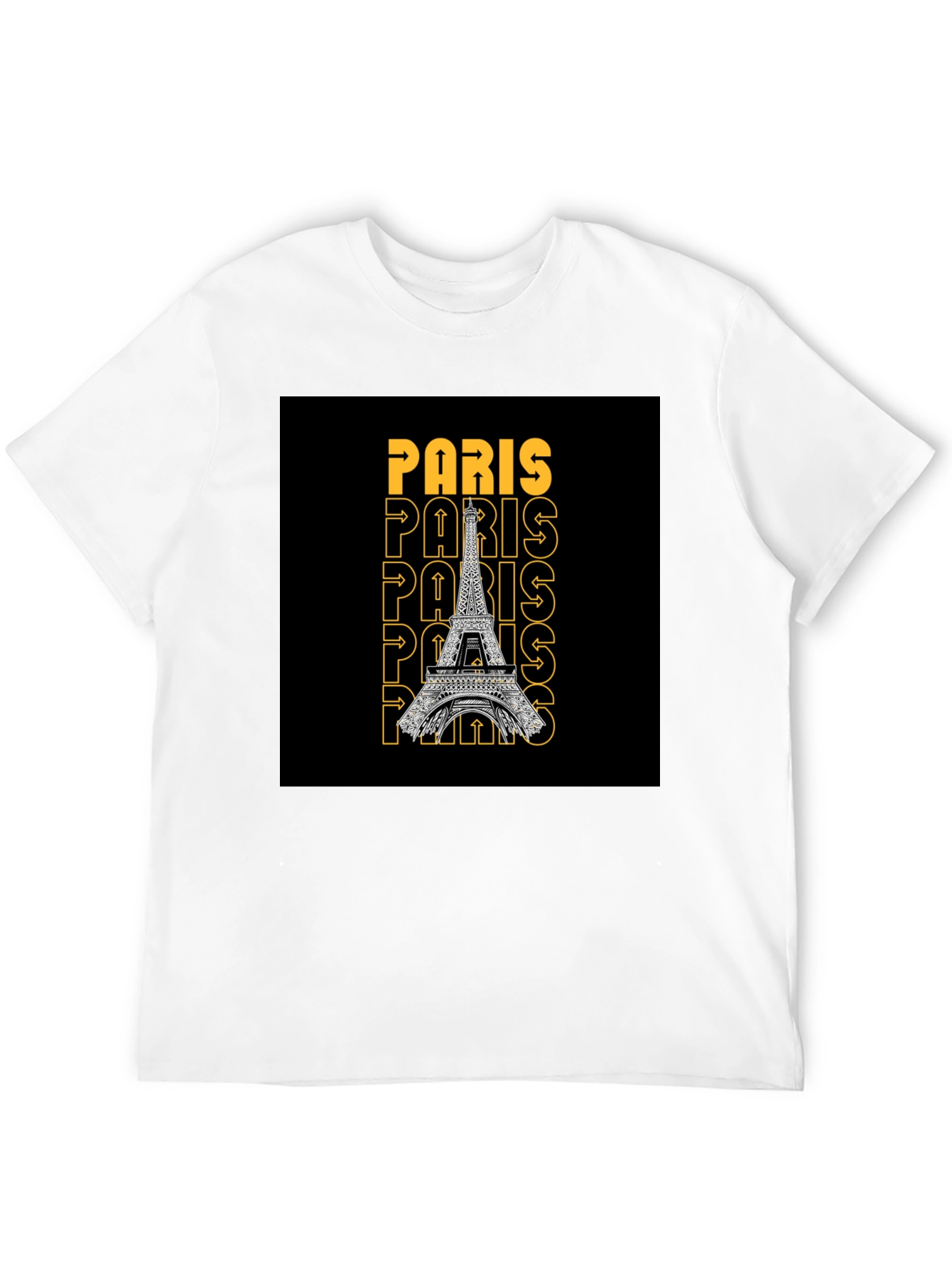 Paris Eiffel Tower Graphic Print Black T-Shirt