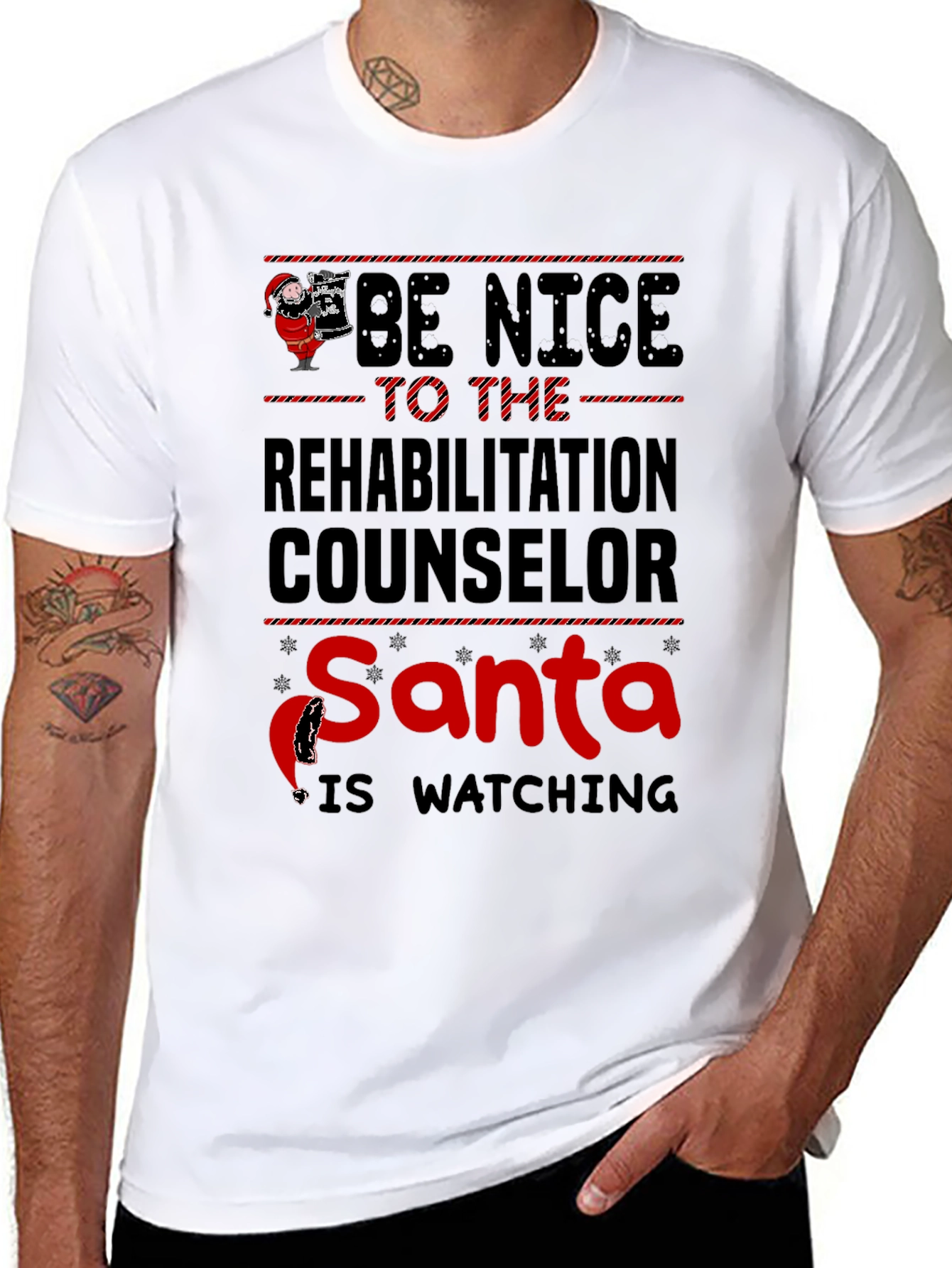 Rehabilitation Counselor Santa Christmas T-Shirt