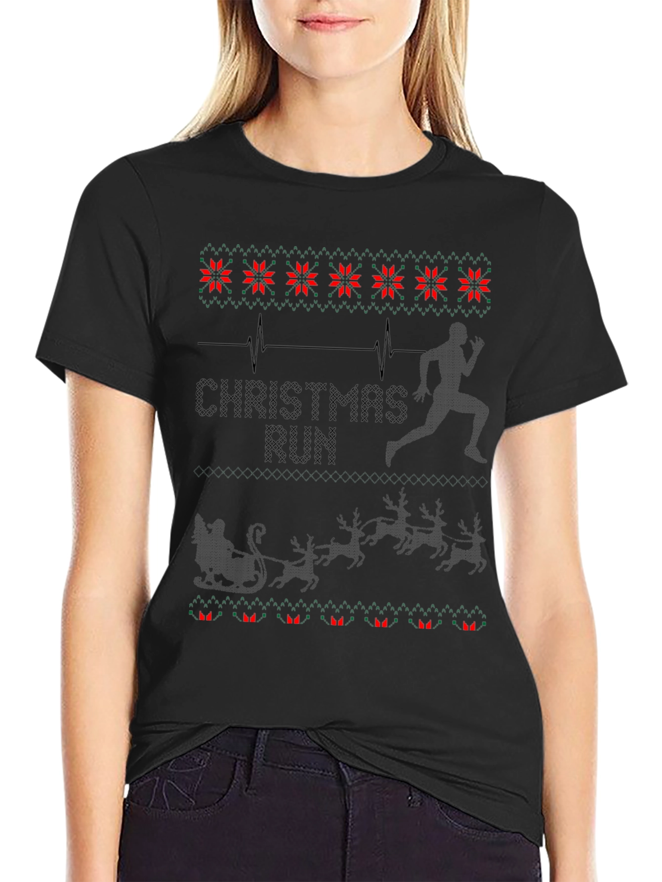 Christmas Run T-Shirt - Holiday Runner Tee