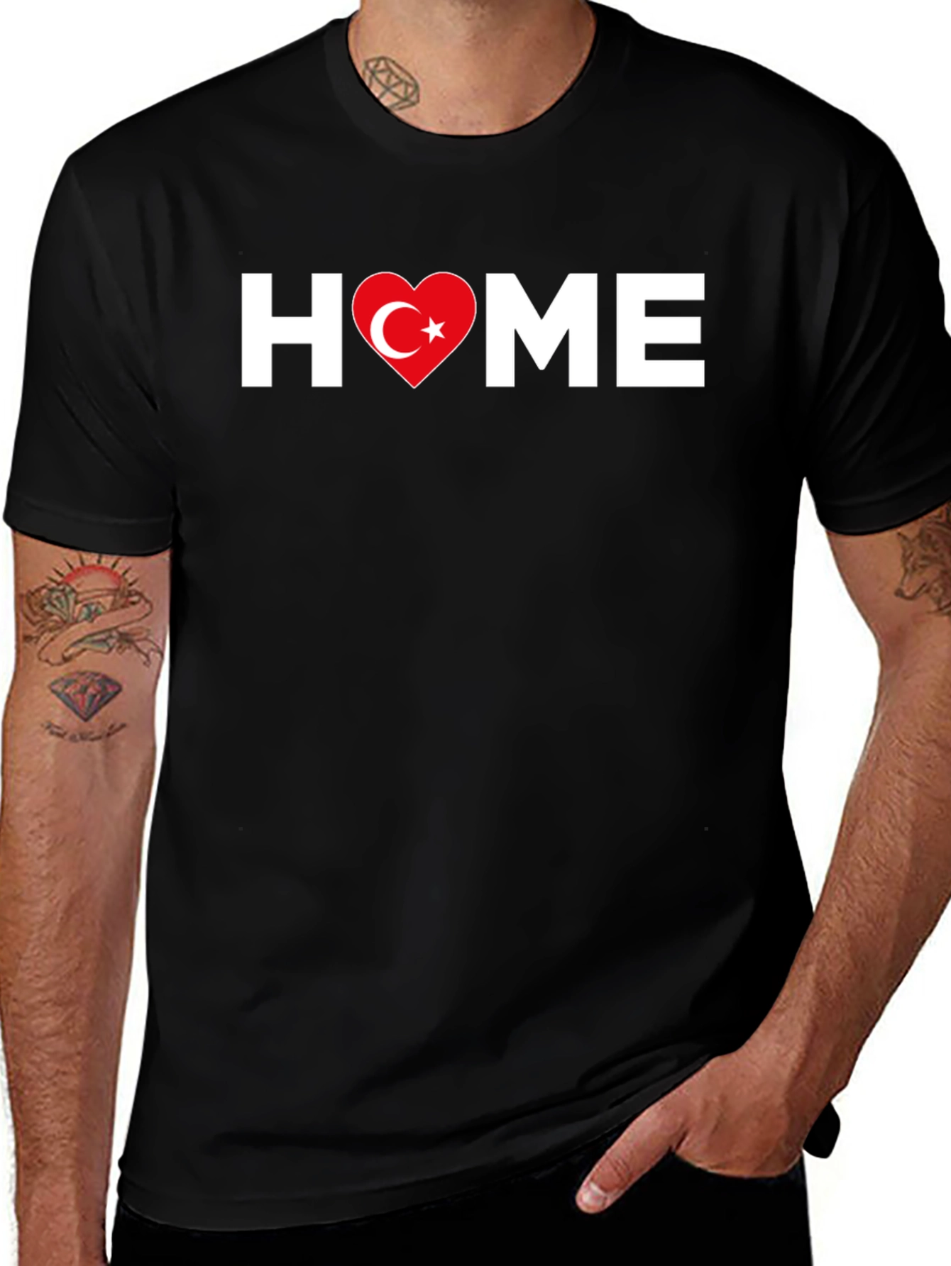 Turkish Heart Home T-Shirt - Black