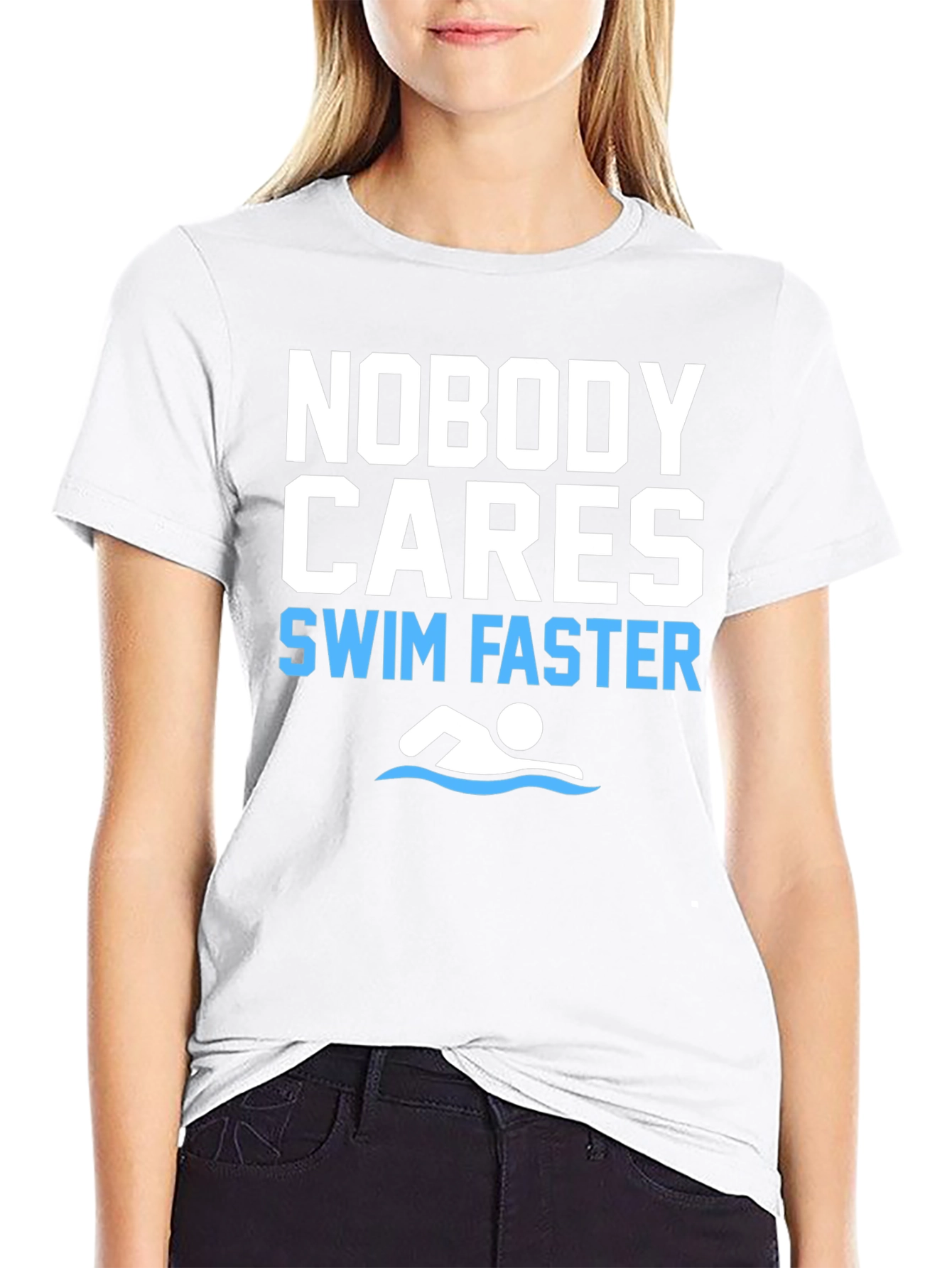 Funny Swim Faster Graphic T-Shirt