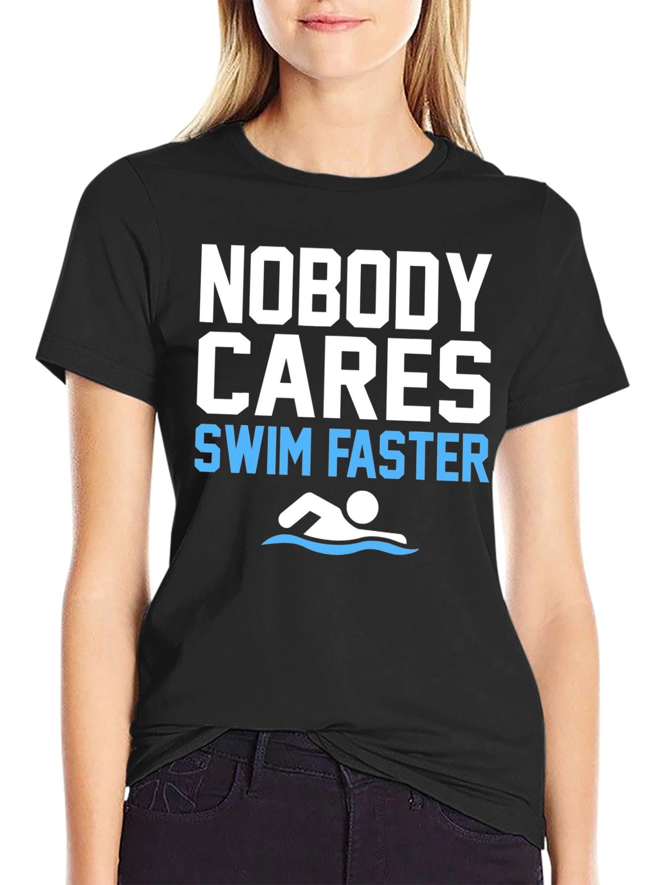 Funny Swim Faster Graphic T-Shirt