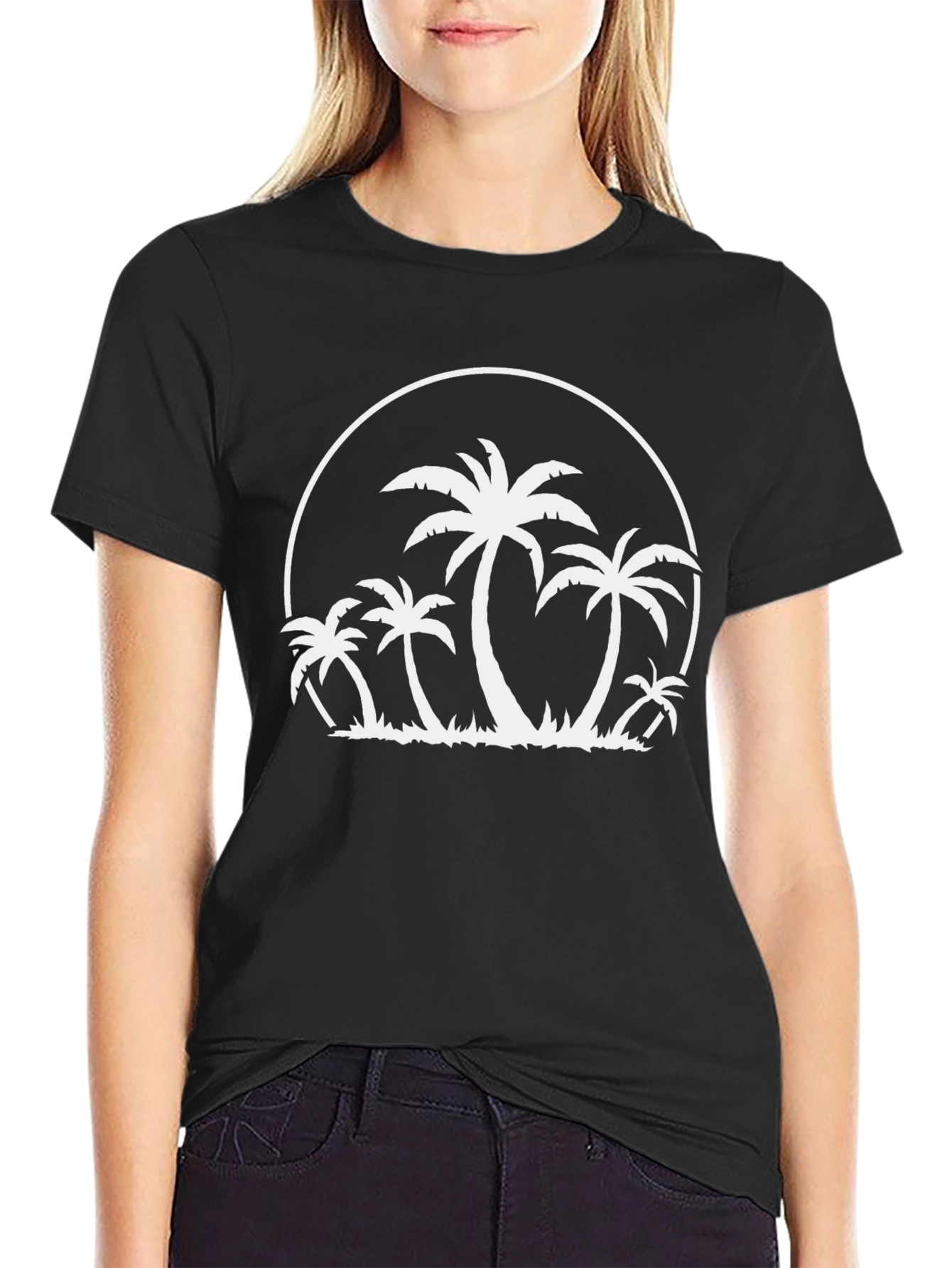 Palm Tree Graphic Tee - Black T-Shirt