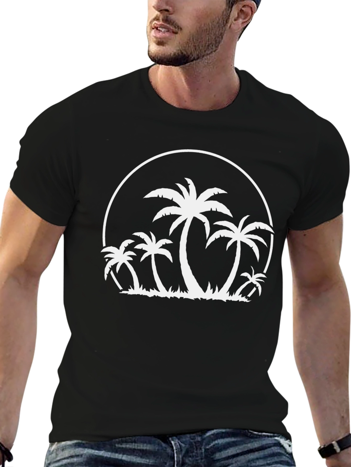 Palm Tree Graphic Tee - Black T-Shirt