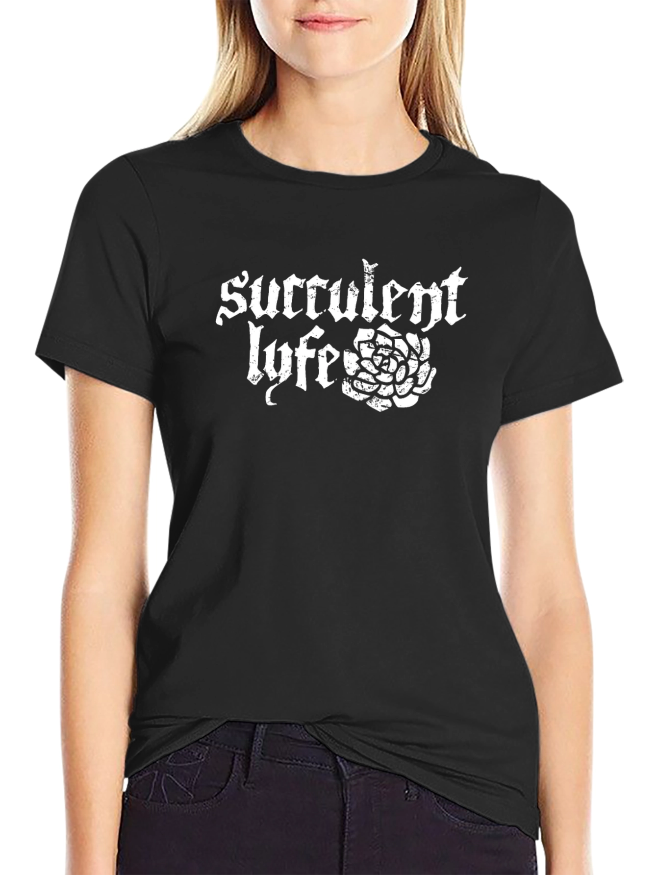 Succulent Life T-Shirt - Black Graphic Tee