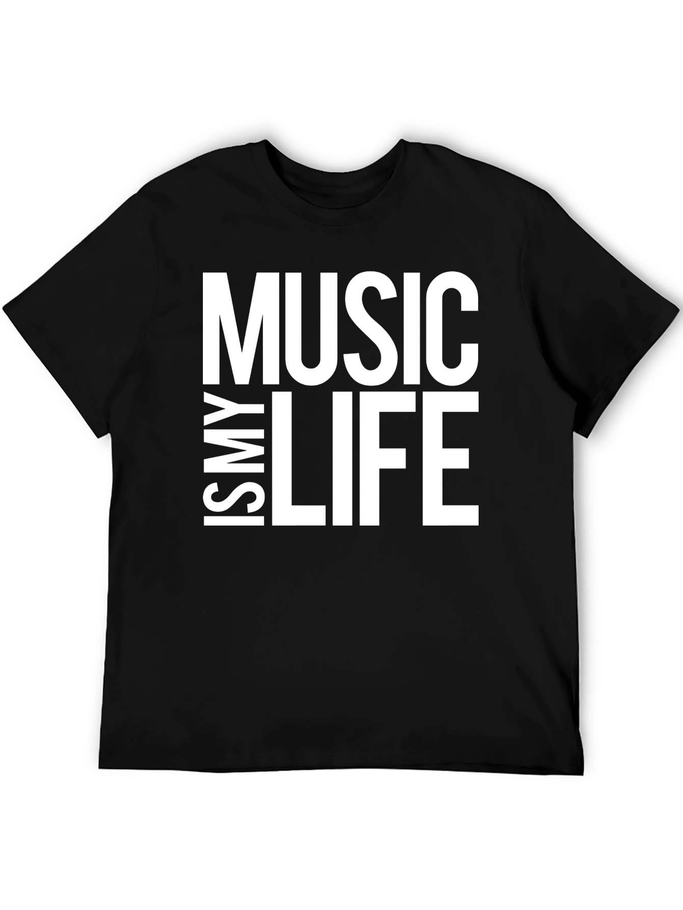 Music Is My Life Black Graphic Tee Shirt