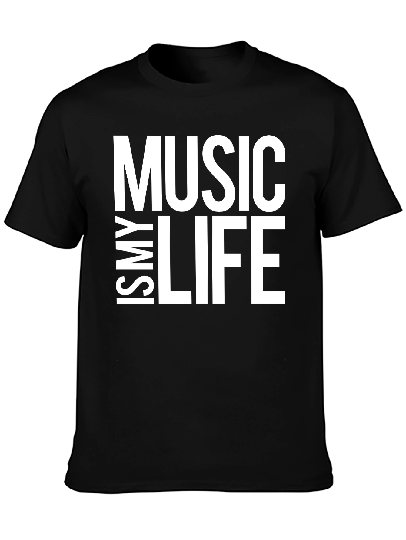 Music Is My Life Black Graphic Tee Shirt