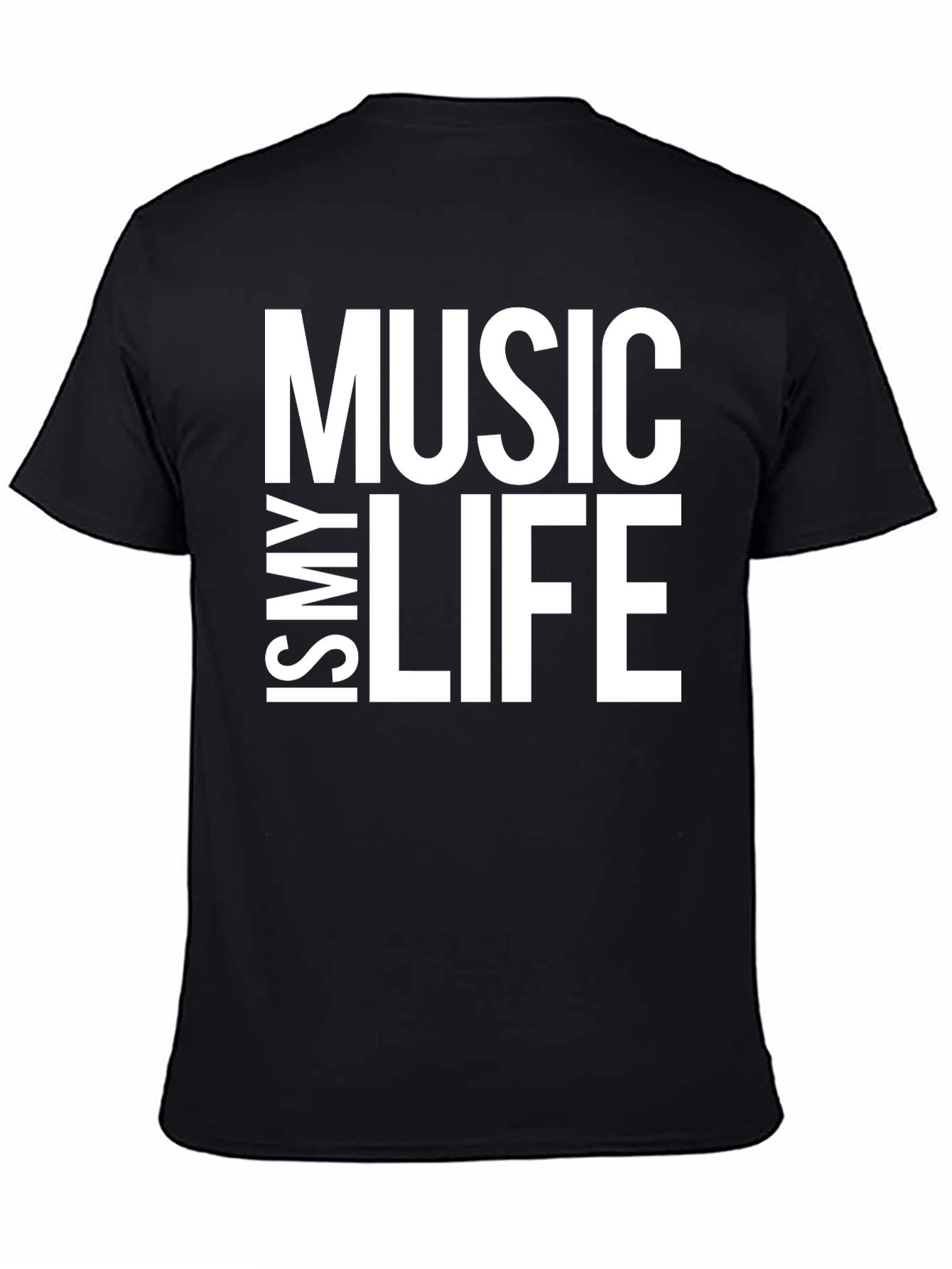 Music Is My Life Black Graphic Tee Shirt