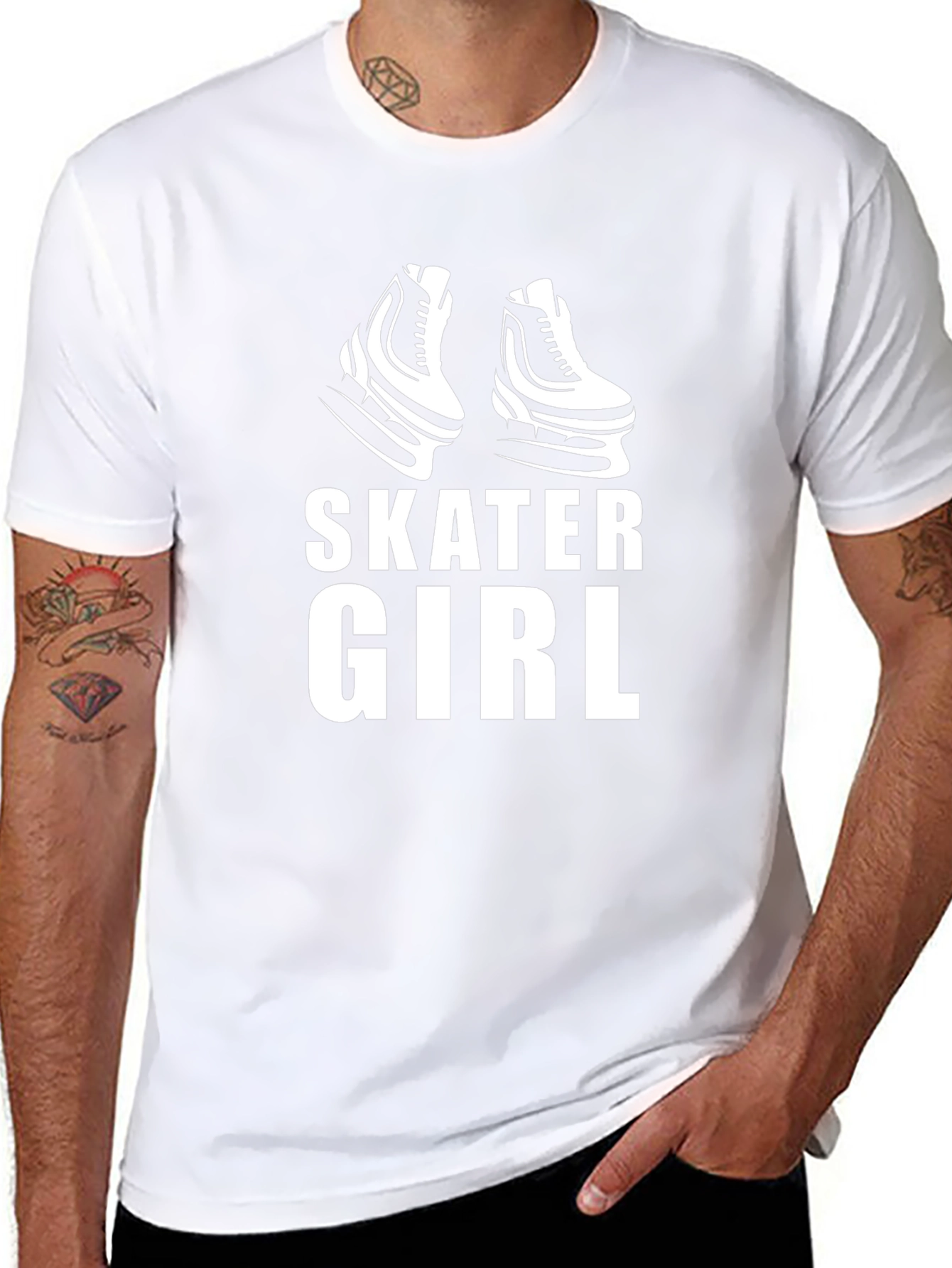 Skater Girl Graphic Tee - Black Unisex T-Shirt