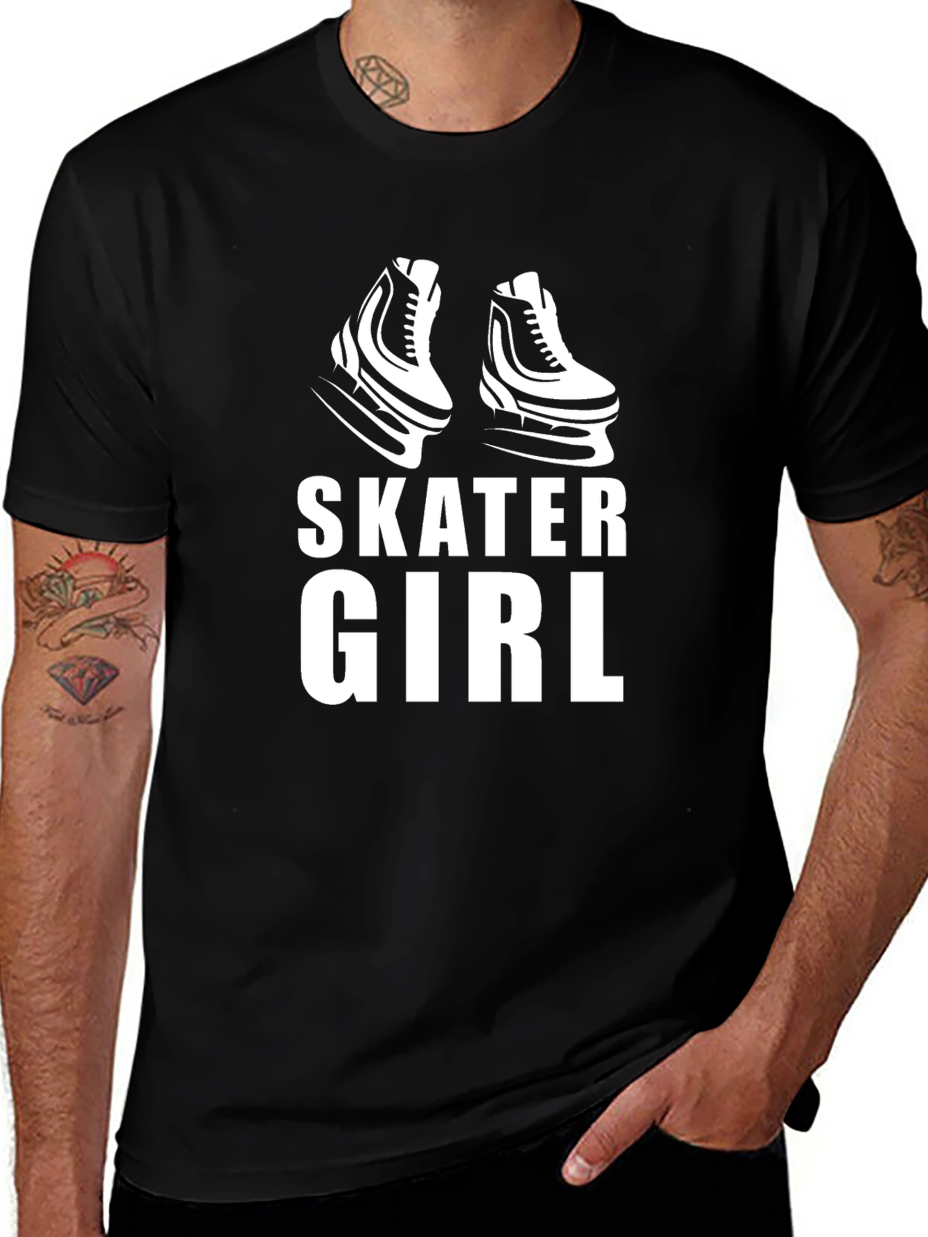 Skater Girl Graphic Tee - Black Unisex T-Shirt