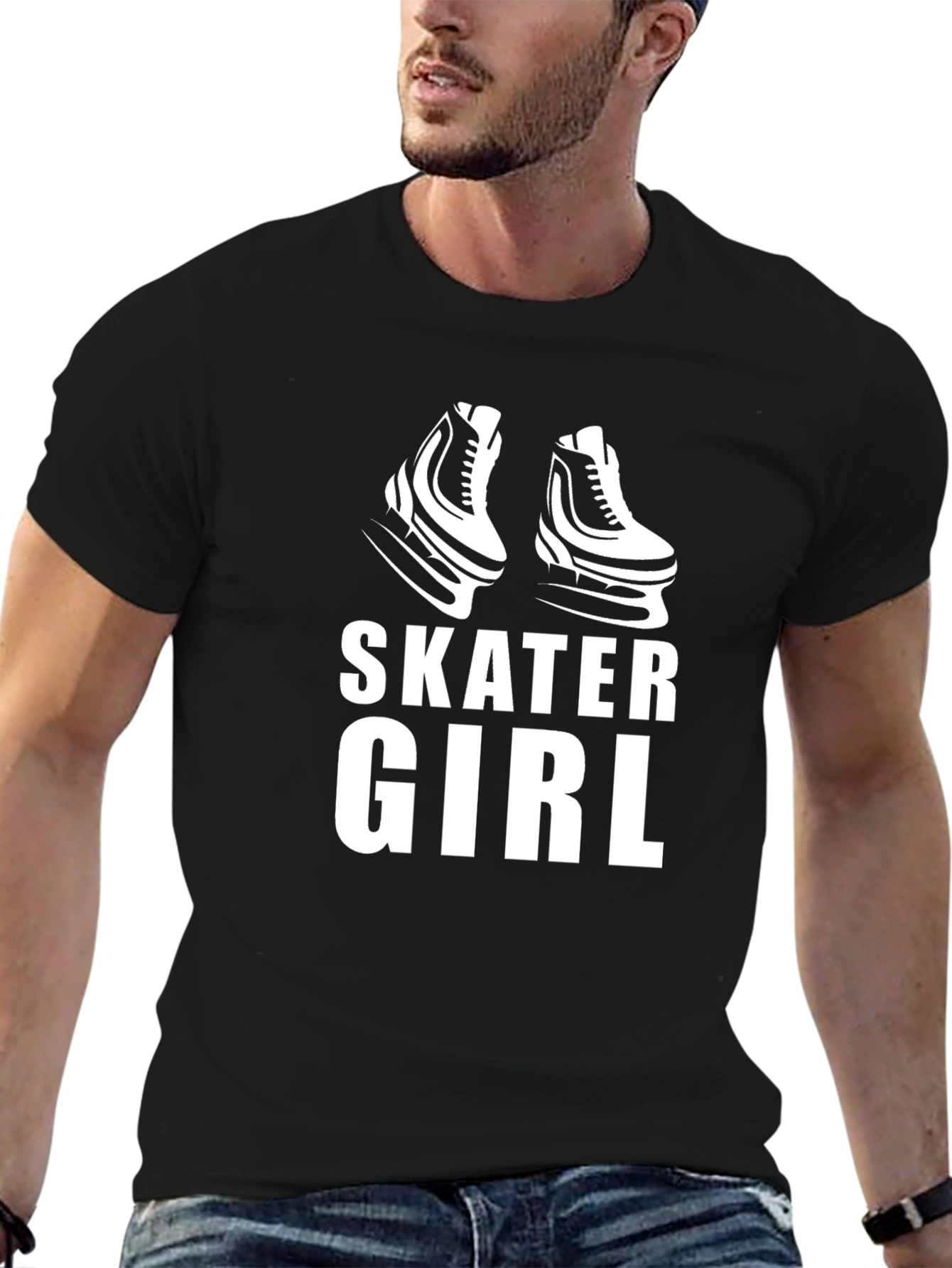 Skater Girl Graphic Tee - Black Unisex T-Shirt