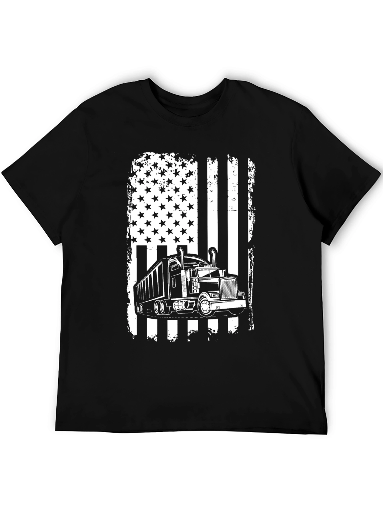 Trucker Flag Graphic T-Shirt - Black